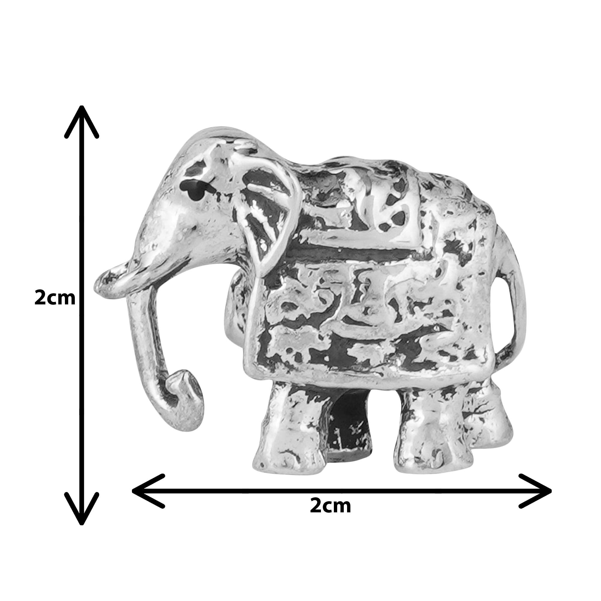 Dhruvs Collection 925 Pure Silver Solid Elephant In Oxidized Finish For Home Temple, Divine God Idol For Pooja Room, Laxmi Ganes