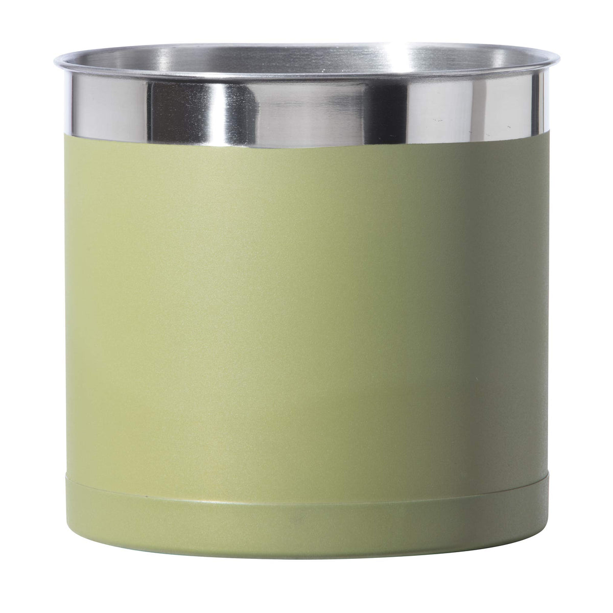 Oggi Stainless Steel Jumbo Utensil Holder - 7'' Utensil Caddy, Weighted Base For Stability - Extra Large Utensil Crock And Count