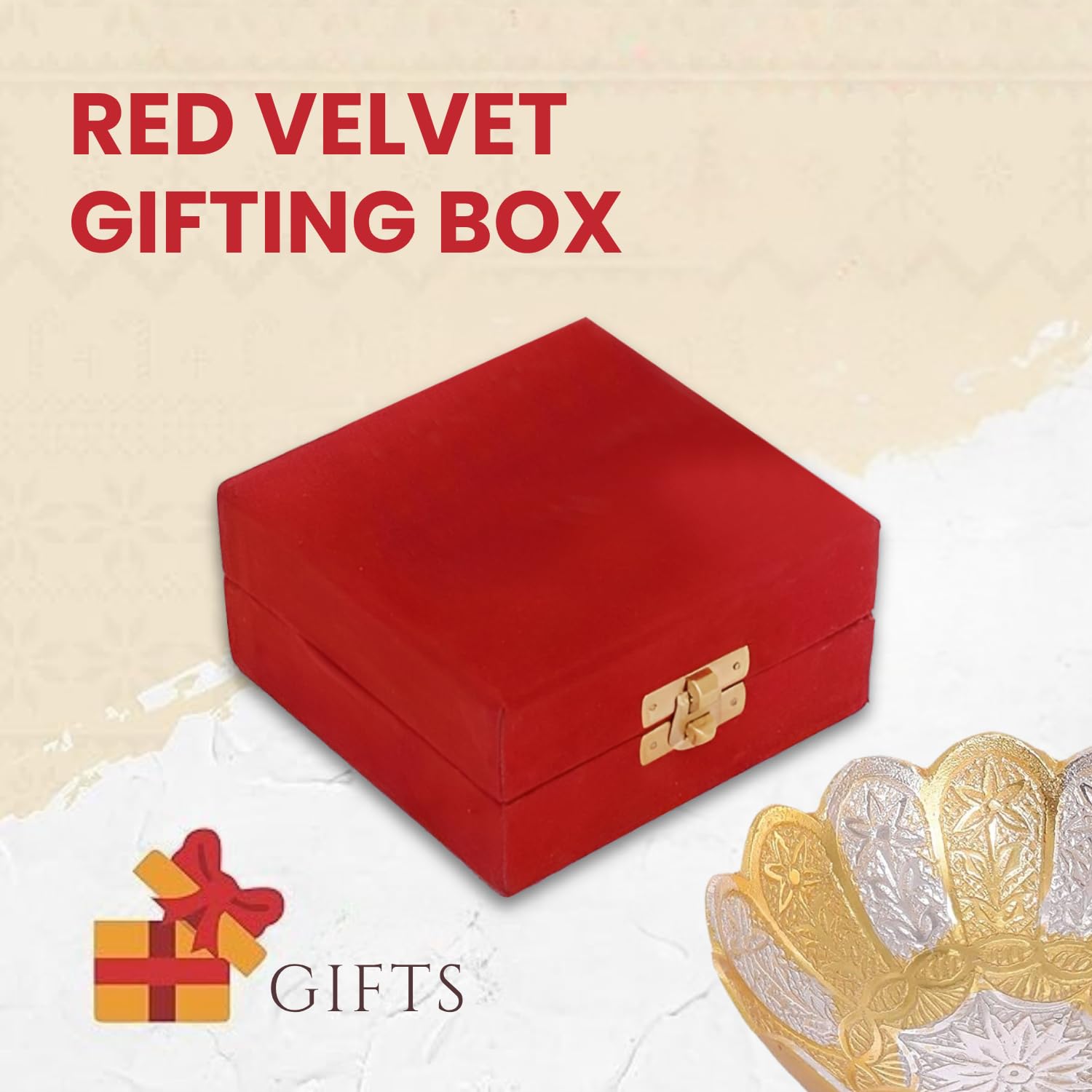 AC ANAND CRAFTS Gold and Silver Plated Brass Lotus Flower Shaped Bowl 4 Diameter with Spoon for Rakhi Gift