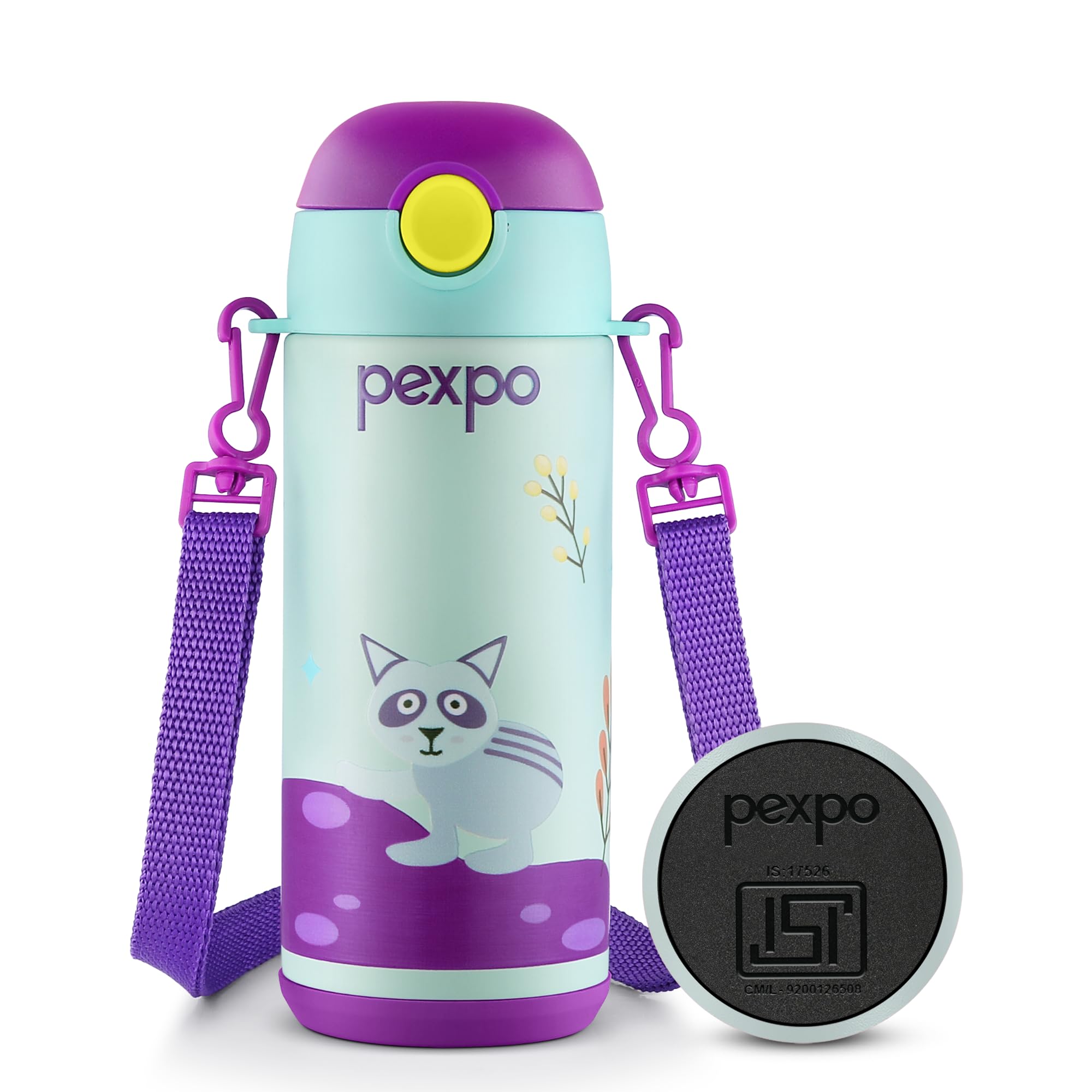 Go24 Pexpo Pixy Isi Certified Stainless Steel Water Bottle For School Kids  300Ml | Hot & Cold Vacuum Insulated Flask | Leak Pr