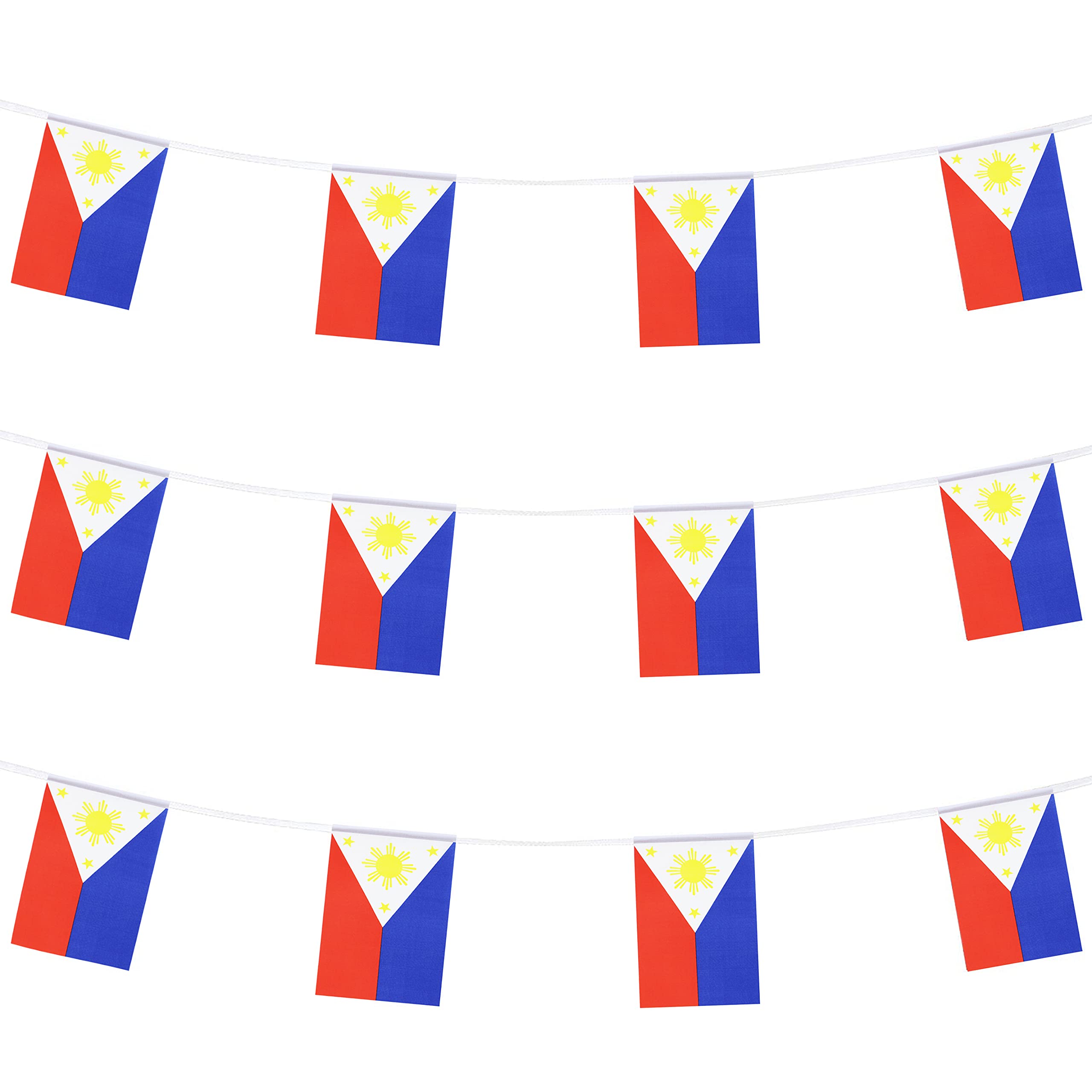 Zxvzyt Philippine Filipino Flag Banner String,Small Mini Philippines Pennant Flags,For Grand Opening,Olympics,National Sports Ev