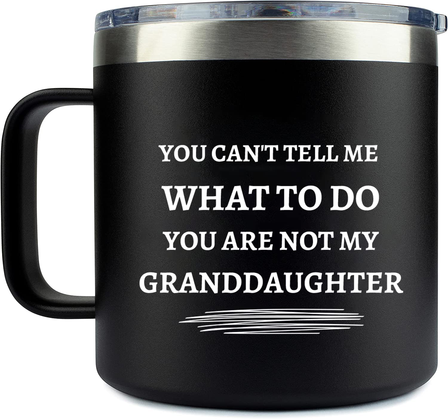 Edizzone 14Oz Grandpa Mug (You Are Not My Granddaughter) (Black) Grandpa Gifts For Christmas - Best Grandpa Birthday Gifts - Gif