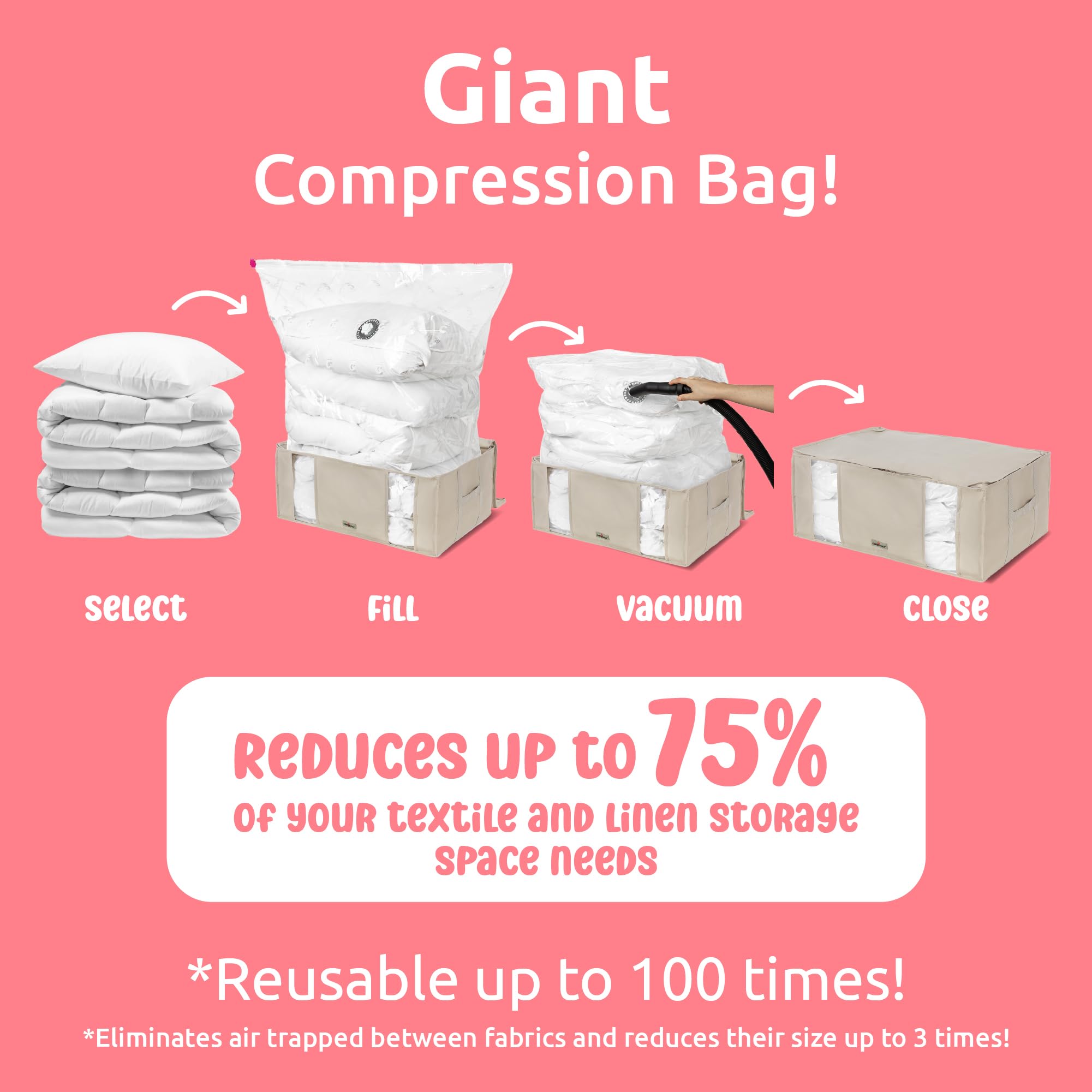 Compactor Vacuum Storage Bag, Semi Rigid 3D Vacuum Box Perfect For Wardrobe Organizing, Compressed Storage Bag For Closet Organi