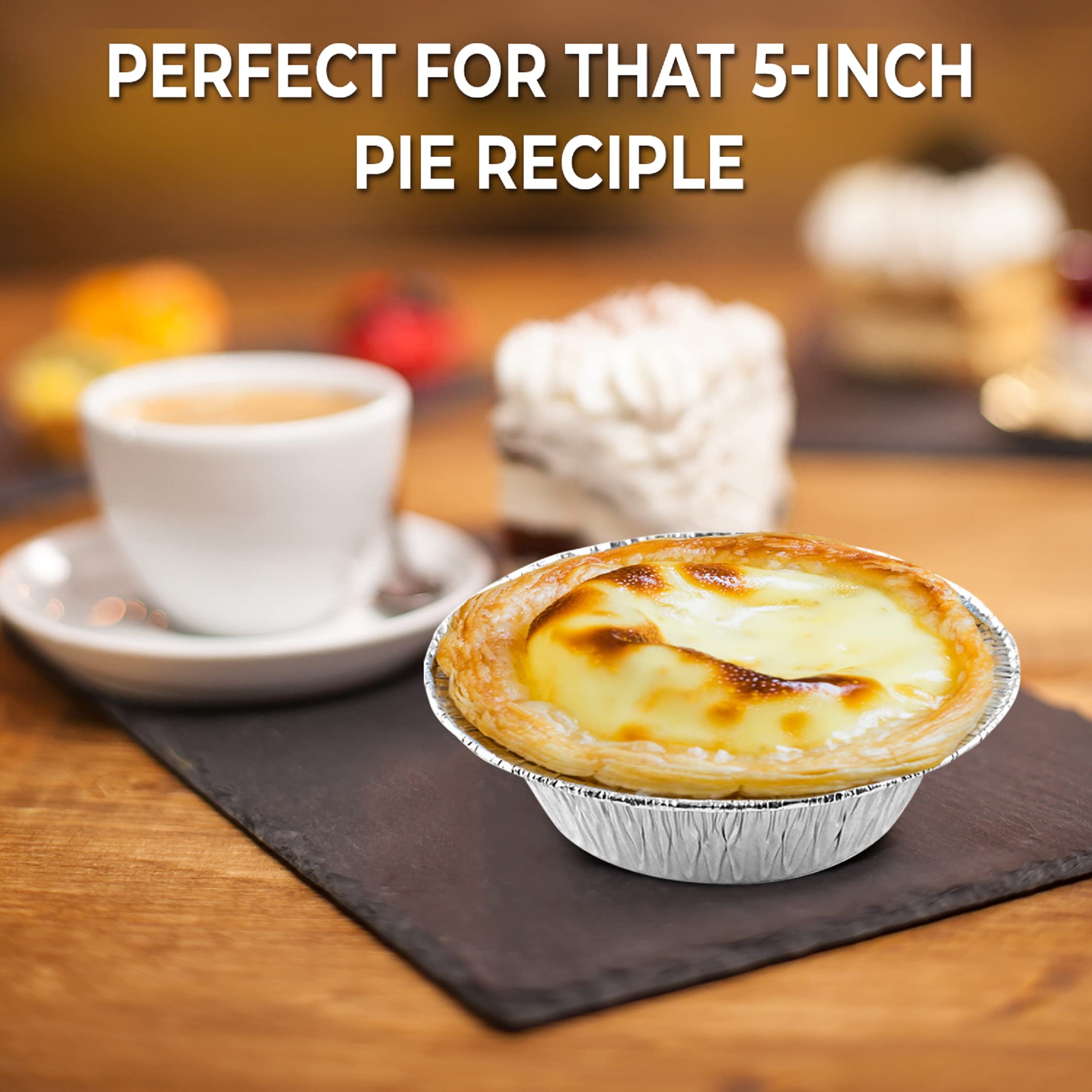 The Baker Celebrations [100 Pack 5-Inch Aluminum Foil Pot Pie Pans, 7 Oz Disposable Baking Pan Made In Usa, Individual Pie Pans