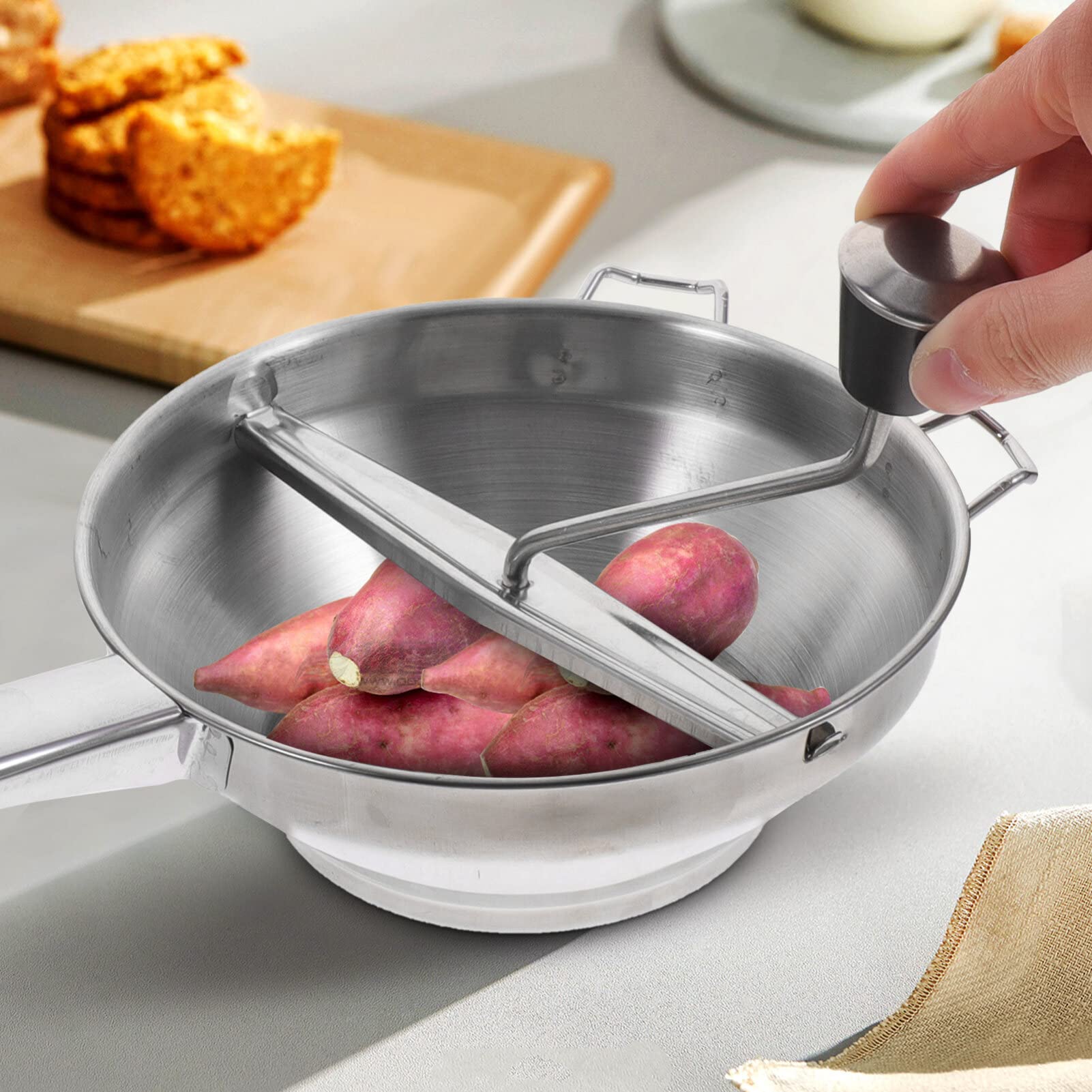Aboofan Stainless Steel Food Mill Manual Rotary Fruit Vegetable Hand Crank Potato Ricer Masher Bowl For Mashed Potatoes Puree Ja