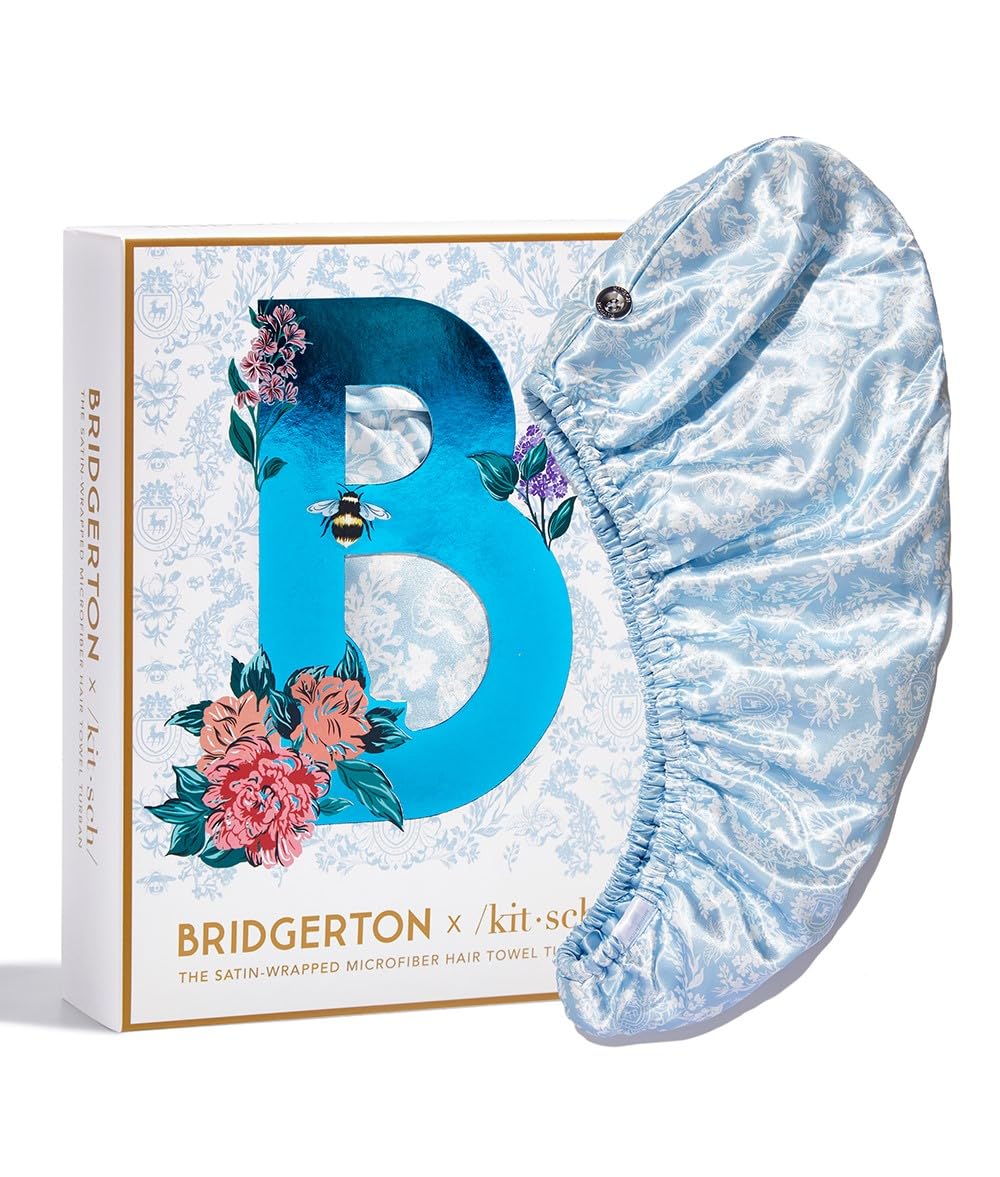 Kitsch Bridgerton x Satin Wrapped Microfiber Towel for Hair - Hair Towel Wrap for Women - Hair Drying Towel - Quick Dry Towels -