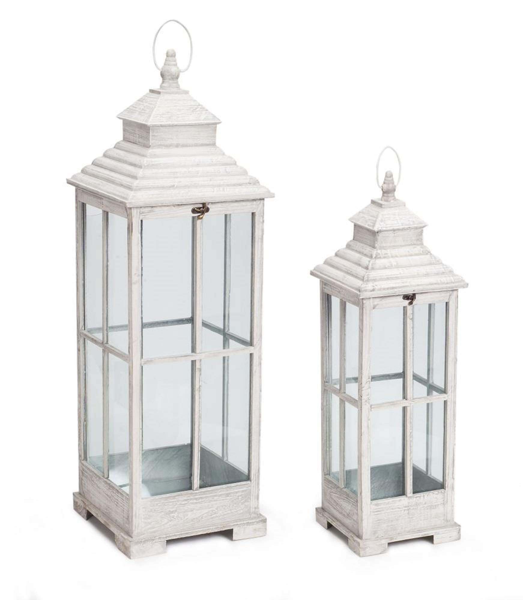 Melrose Lantern (Set of 2) 27.5 H, 38 H Wood