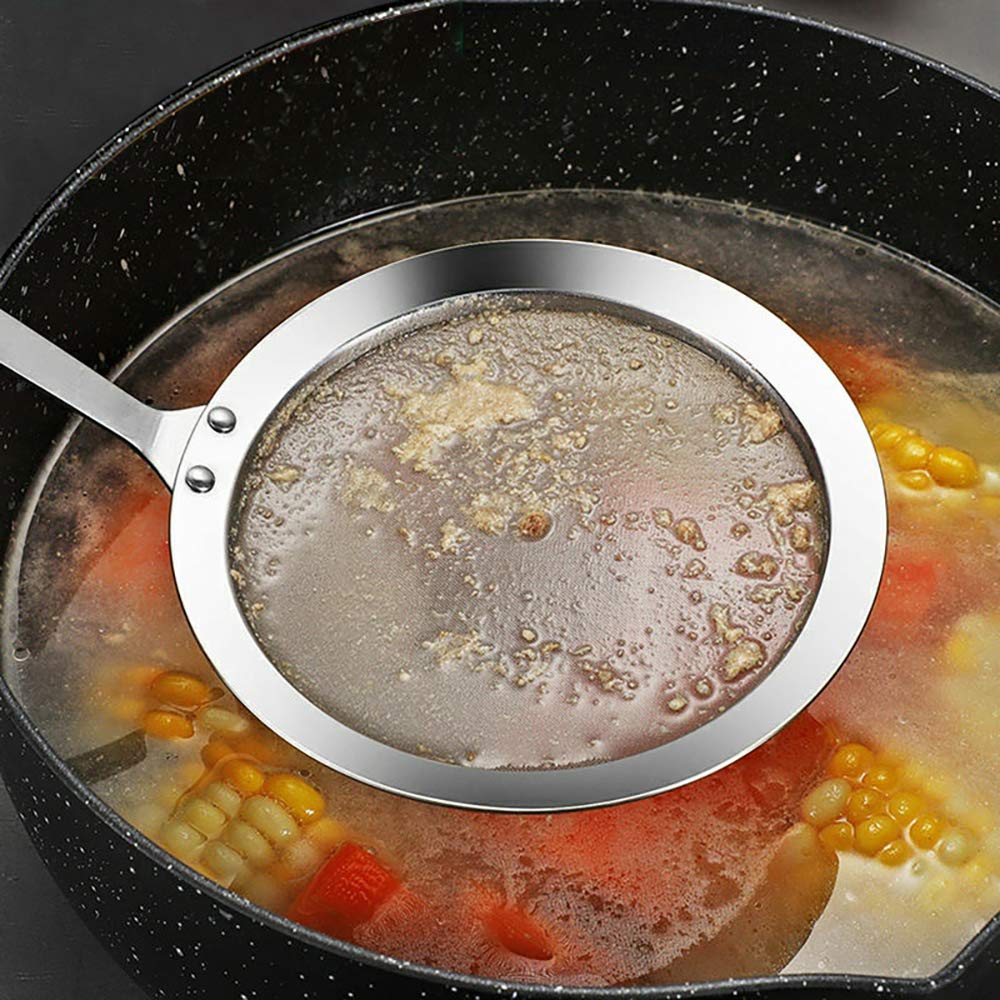 Mylifeunit Japanese Hot Pot Skimmer, Stainless Steel Mesh Food Strainer Foam And Grease Fishing Spoon