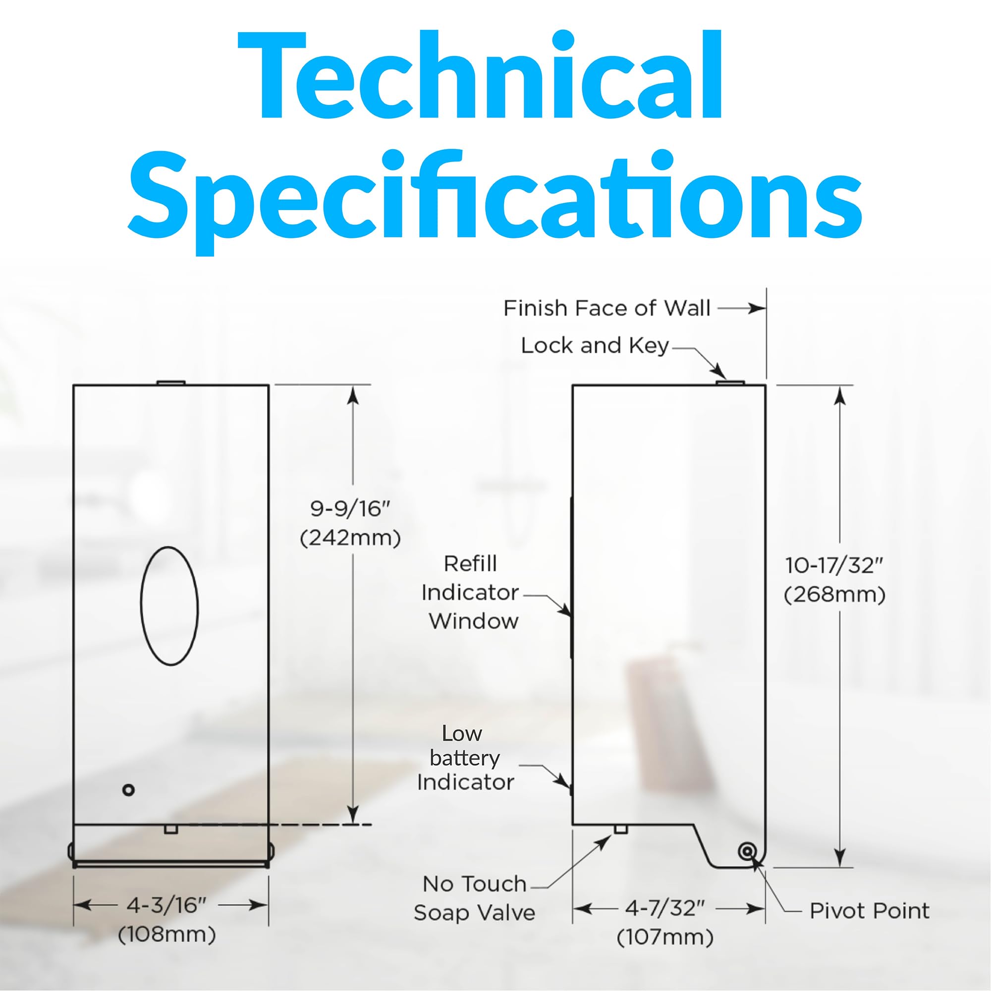 Bobrick B-2012 Automatic Wall-Mounted Liquid Soap Dispenser, Stainless Steel, 30 Fl Oz Capacity