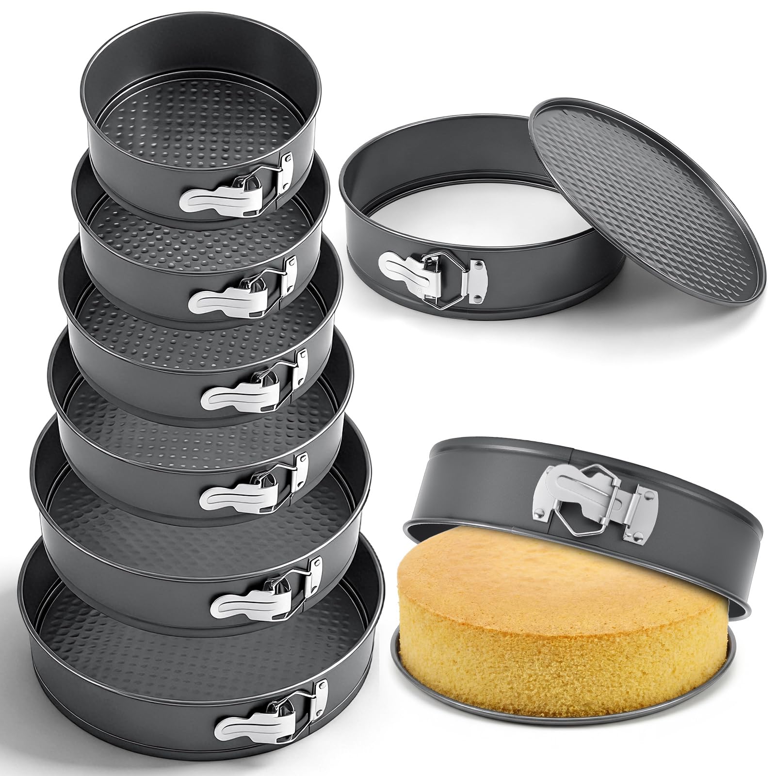 Ferrochef Nonstick Springform Pan Set 6 Sizes, Removable Bottom Baking