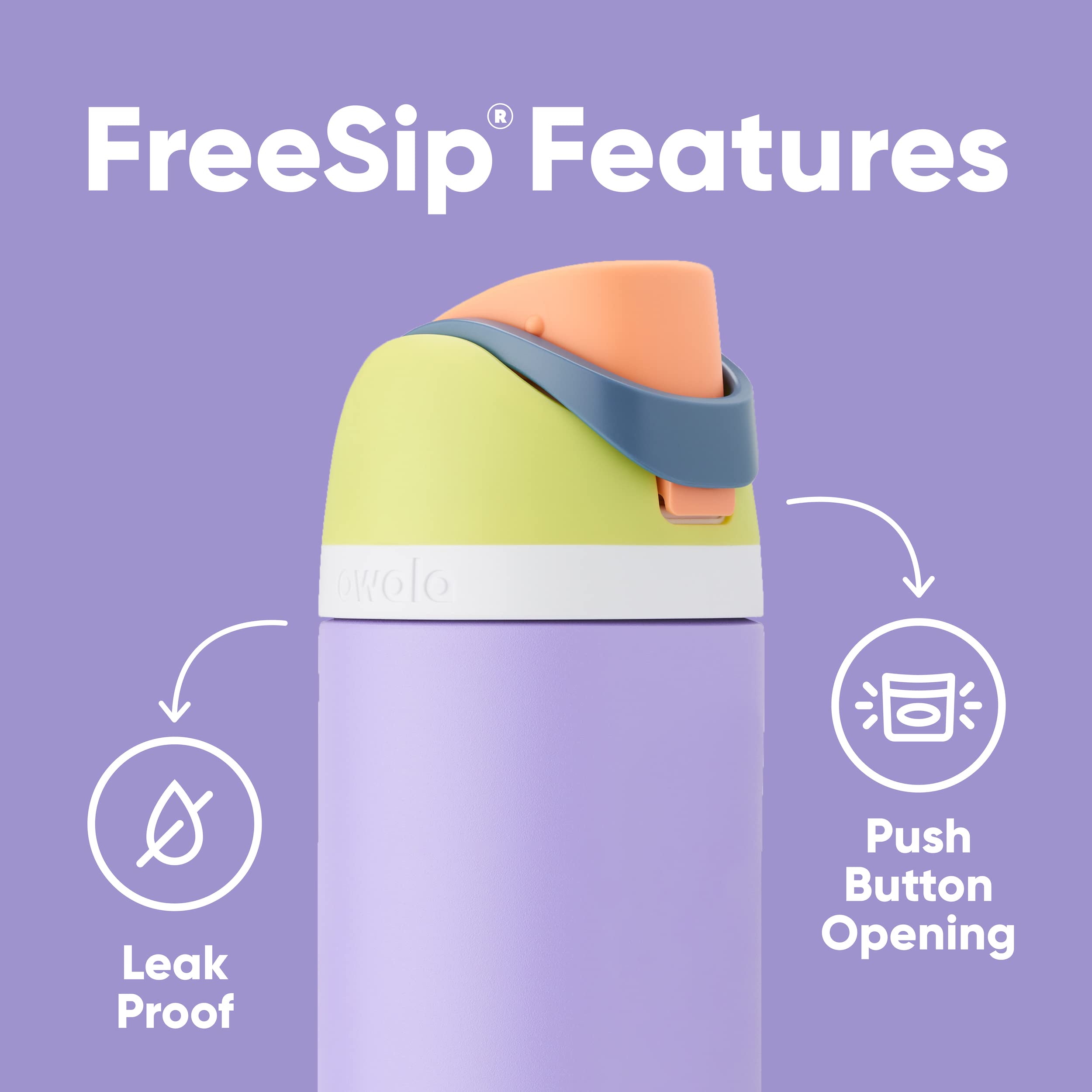Owala Freesip Insulated Stainless Steel Water Bottle With Straw For Sports And Travel, Bpa-Free, 24-Oz, Blue/Teal (Denim)