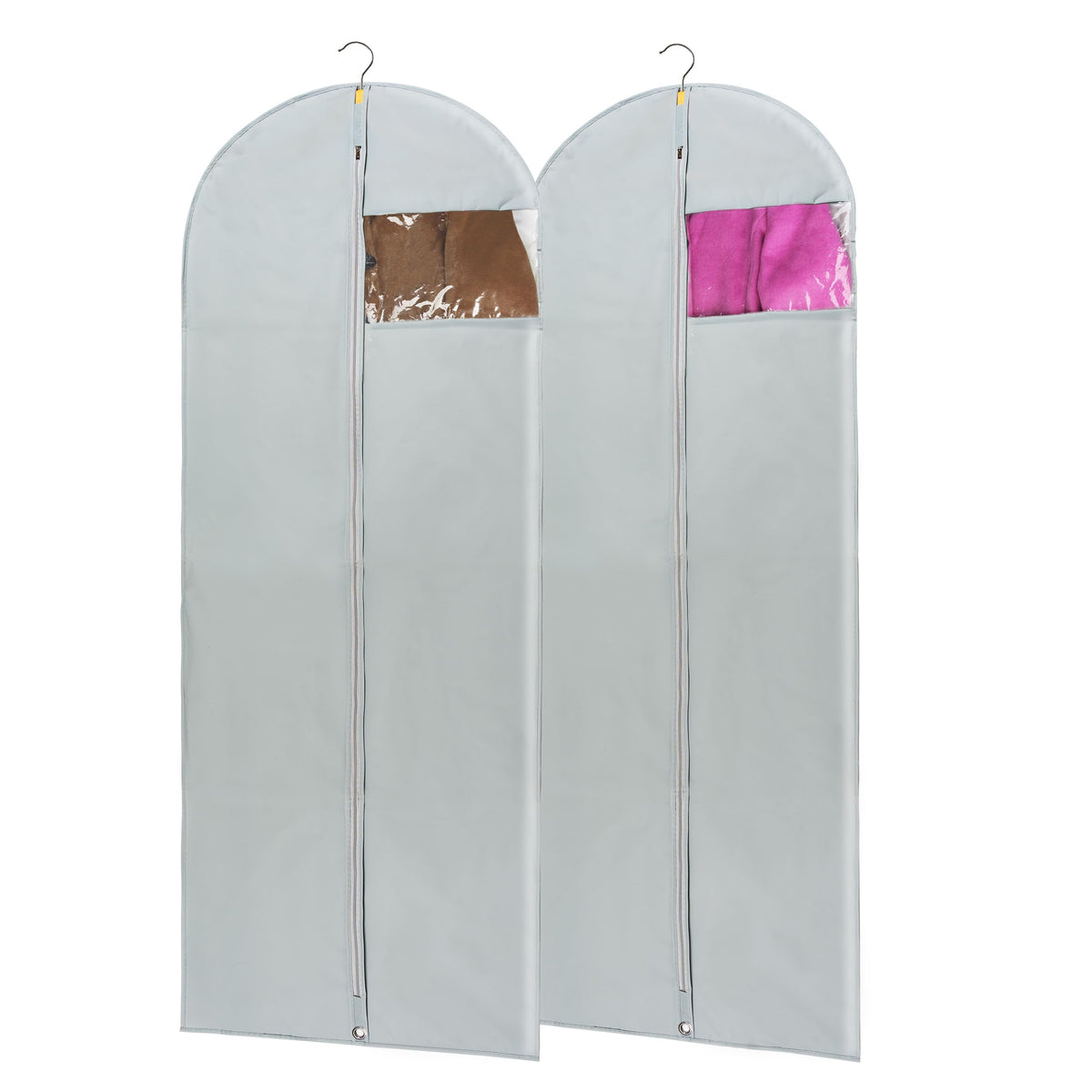 Mskitchen Dress Bags For Gowns Long, 65'' Long Dress Bags For Hanging Clothes Clear Windows Foldable Long Garment Bag For Storag