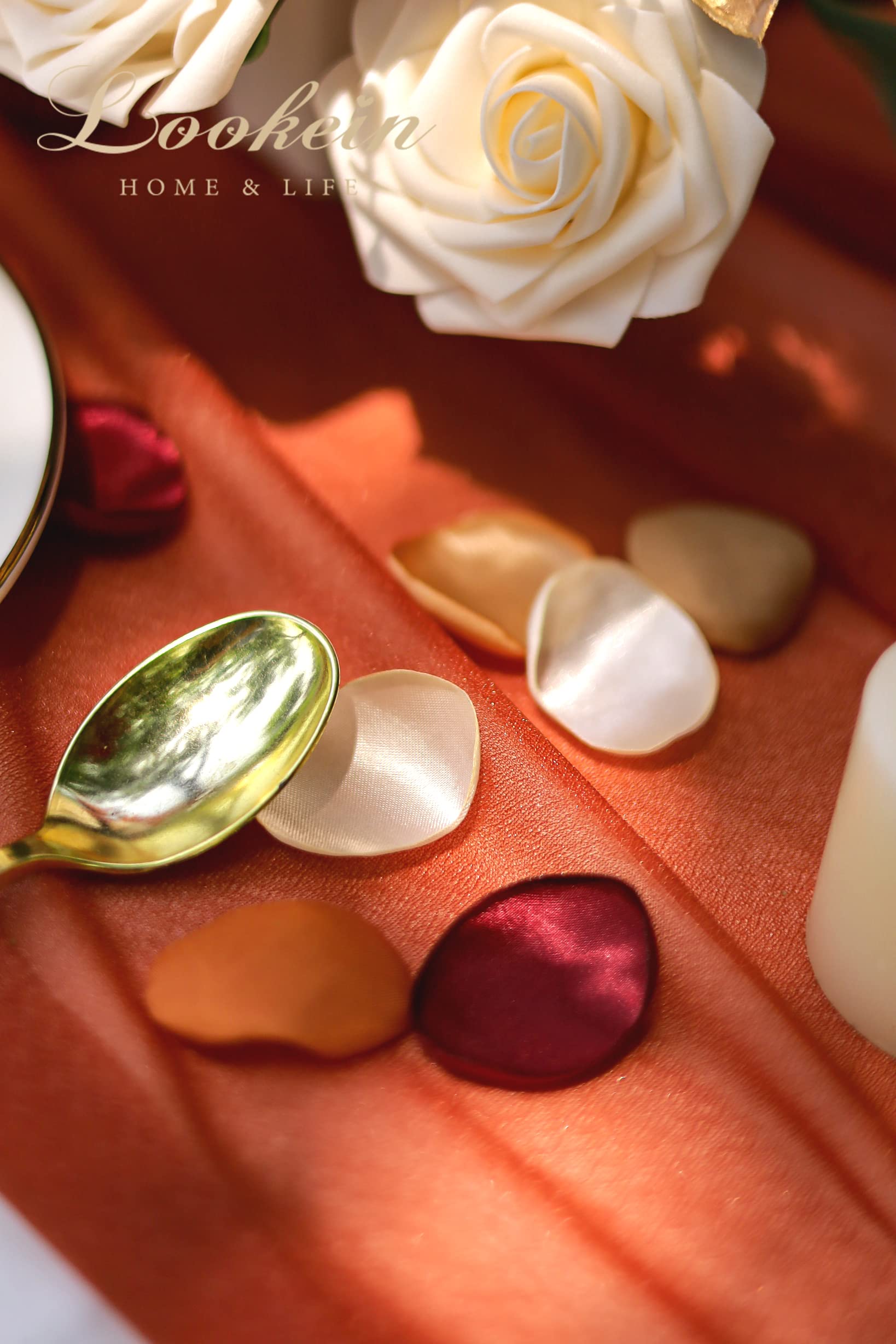 Lookein 300Pcs Terracotta Rose Petals Satin Flower Petals For Wedding Flower Girl Basket Table Centerpieces Aisle Runner Party C