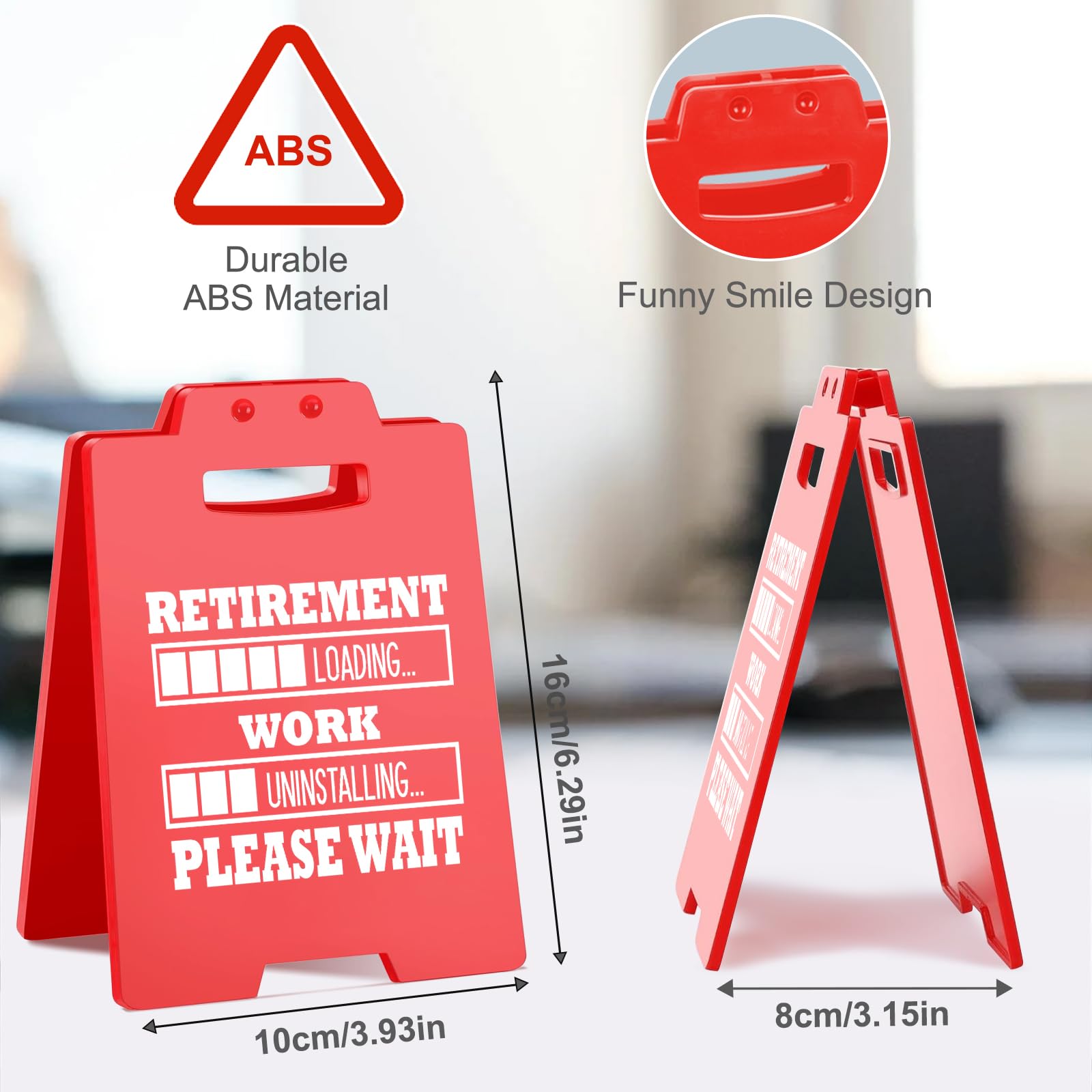 2025 Funny Retirement Gift for Teacher, Nurse, Coworker, Boss, Friend | Humorous Retirement Loading, Work Uninstalling Desk Sign