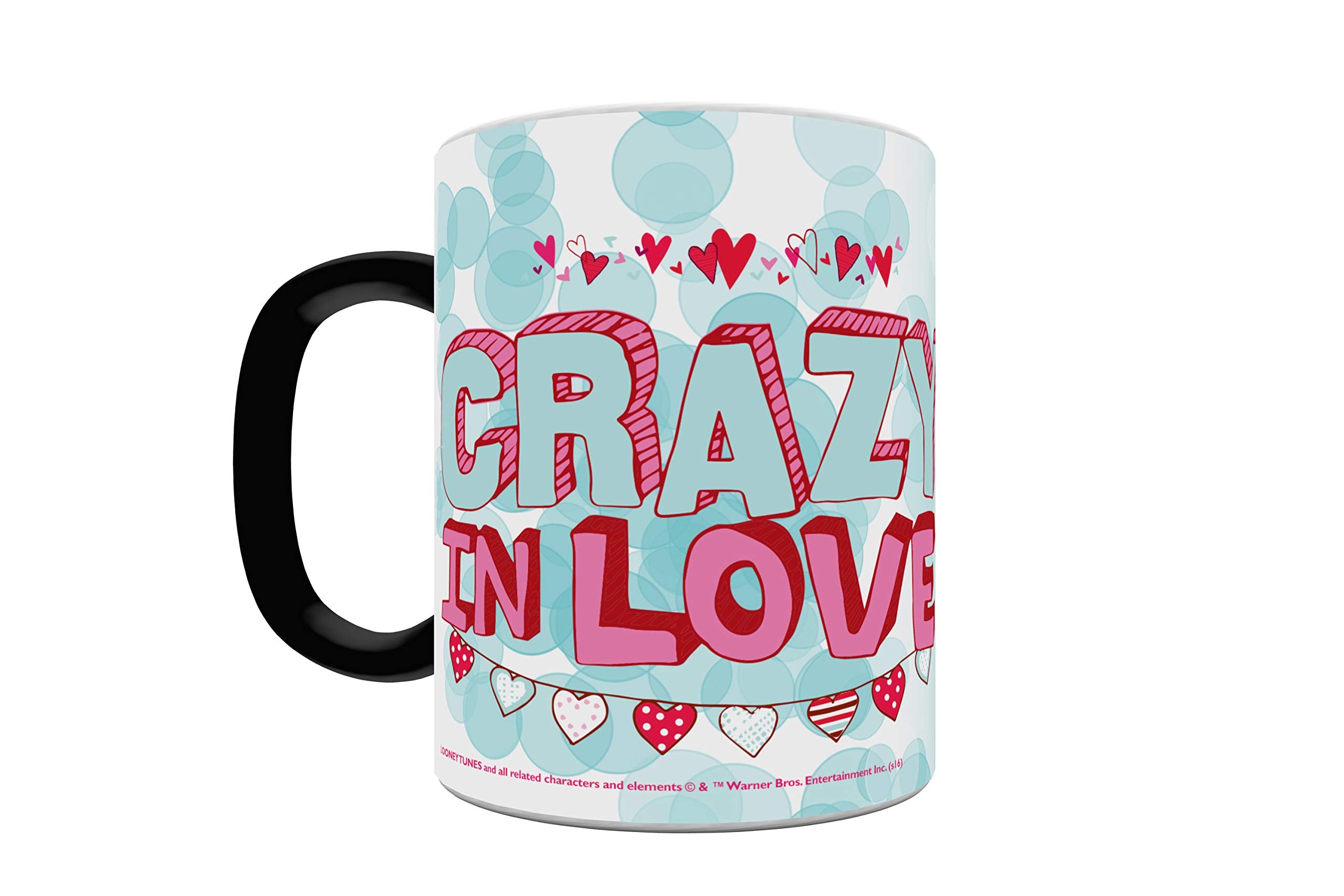 Morphing Mugs Looney Tunes - Taz - Valentines Day - Crazy in Love - One 11 oz Color Changing Heat Sensitive Ceramic Mug - Image