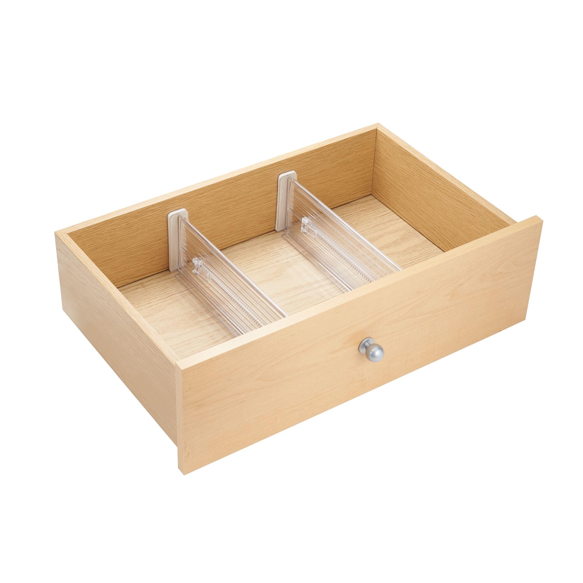 iDesign Plastic Adjustable Deep Drawer Divider  Kitchen  Dresser  Desk  Bathroom and More  The Linus Collection - Set of 4  Expandable 13.25? - 20.75?  Clear