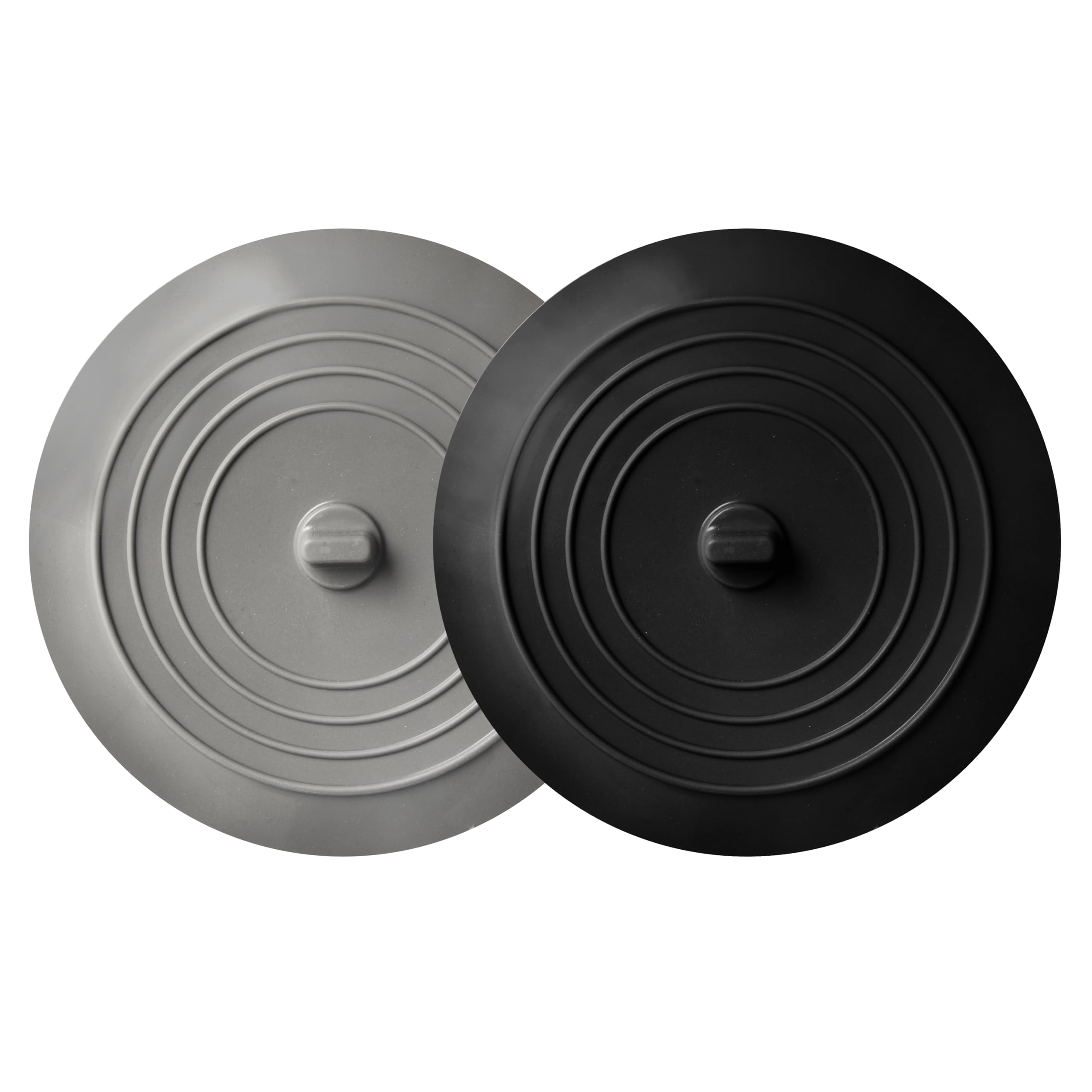 2 Pack - Black And Gray 6'' Kitchen Sink And Bathtub Stoppers Set For Standard Kitchen Sink Drain And Bathtub Drain