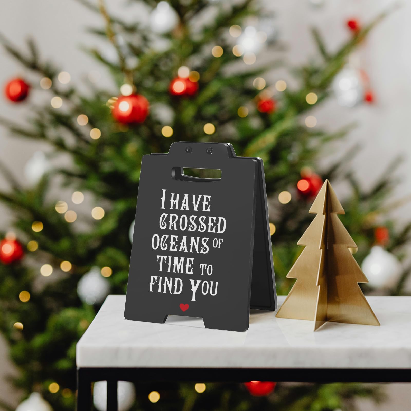 Valentines Day Romantic Gifts for Her or Him, I Have Crossed Oceans of Time to Find You Anniversary Gothic Love Sign, Dark Goth