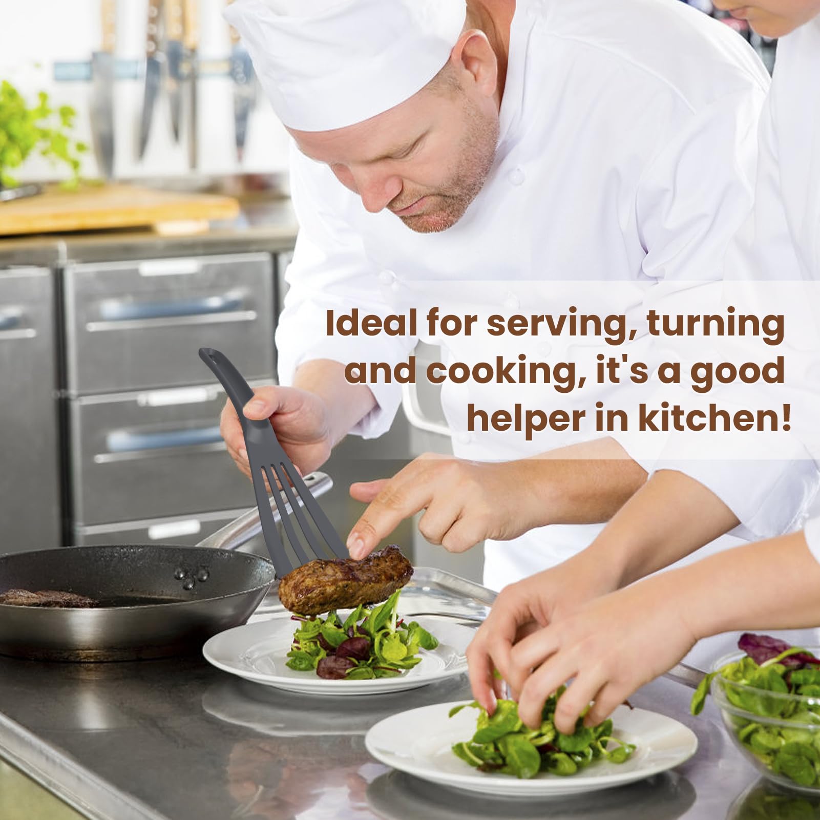 Slotted Spatula, Professional Fish Turner, Heat Resistant Fish Spatula Safe For Nonstick Cookware
