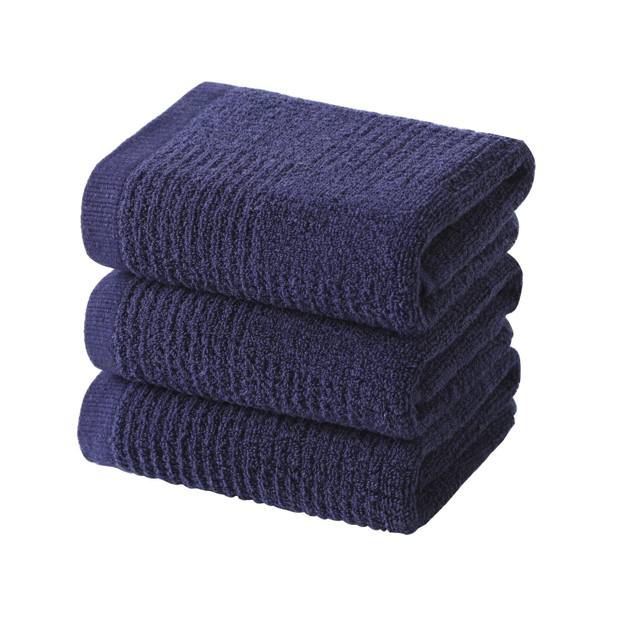 Anyi Navy Dish Towels For Kitchen, Absorbent Cotton Kitchen Towels For Drying Dishes, Terry Tea Towels For Cleaning Set Of 3, 16