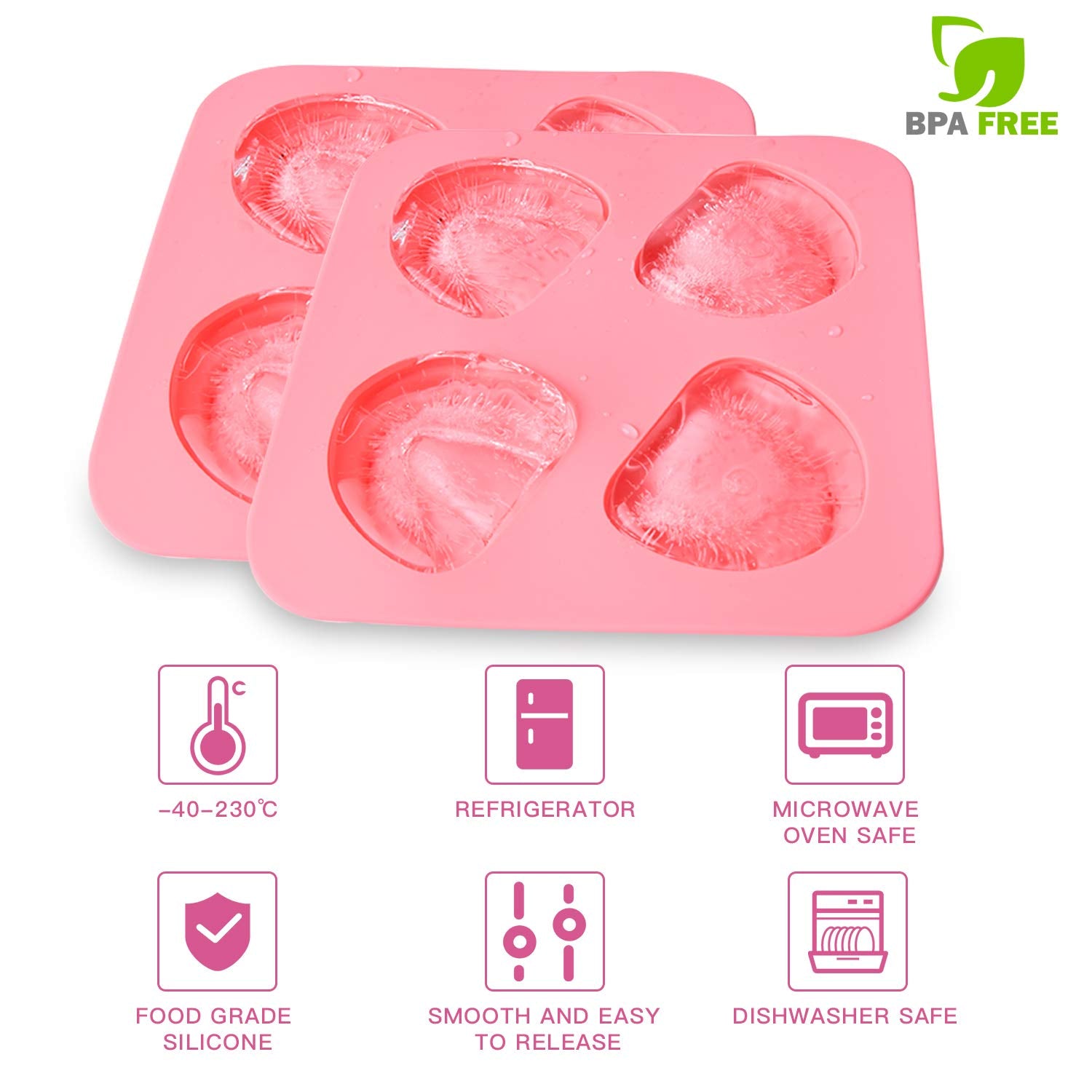 Milkary 4 Pack Ice Cube Trays, Teeth Silicone Ice Mold Denture, Large Reusable Ice Trays Funny Gag Gift For Dentist Party Favor