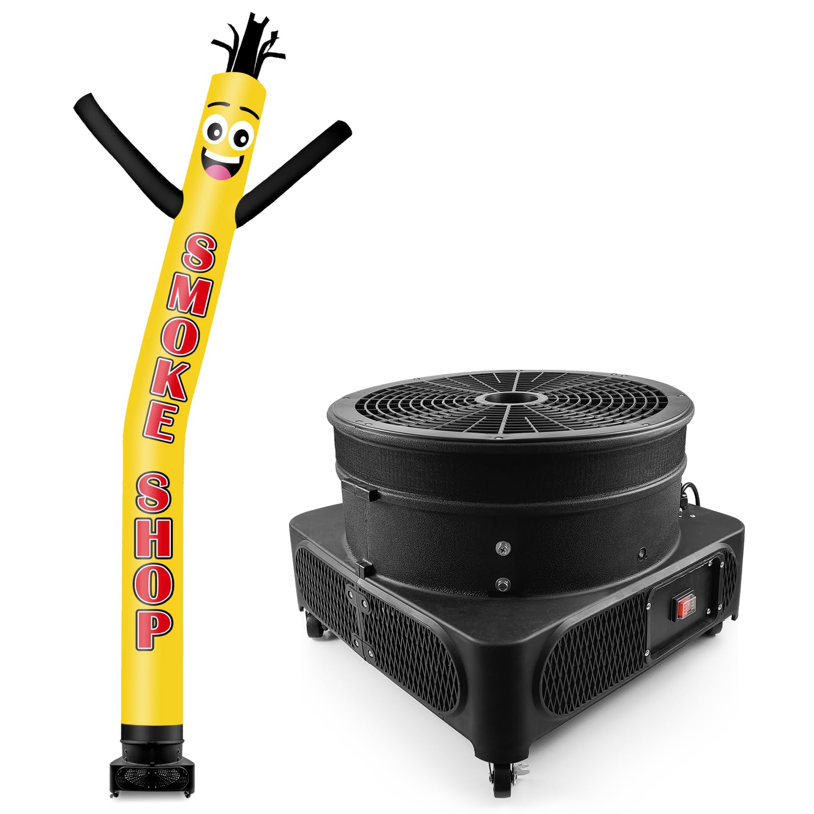 GOODENY 20FT Tall Inflatable Tube Man Smoke Shop Wacky Wavy Dancing Guy with 1.5 HP Weather-Resistant Blower (18  Diameter) for 