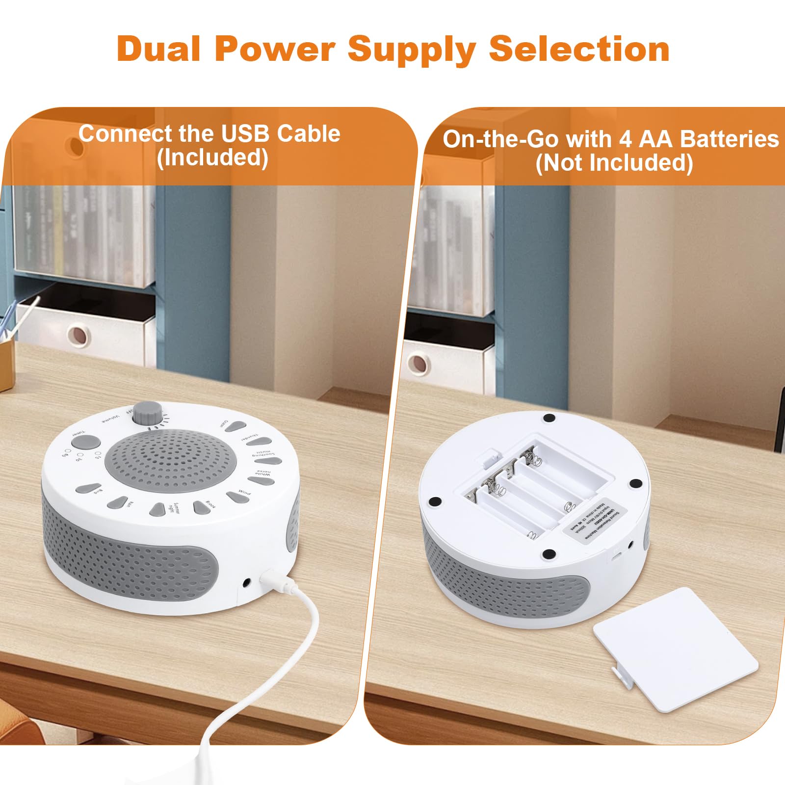 KozyOne White Noise Machine - 27 Natural Sounds, Sleep Therapy, 1 Count, White, Model BD16051