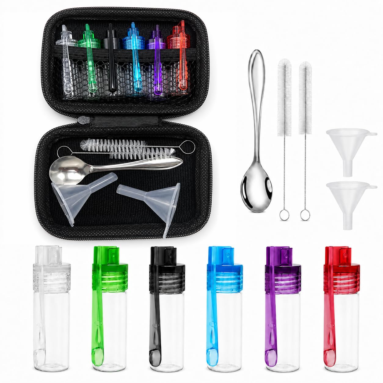 6 Pack Travel Spice Containers with Spoon, Airtight Small Spice Jars