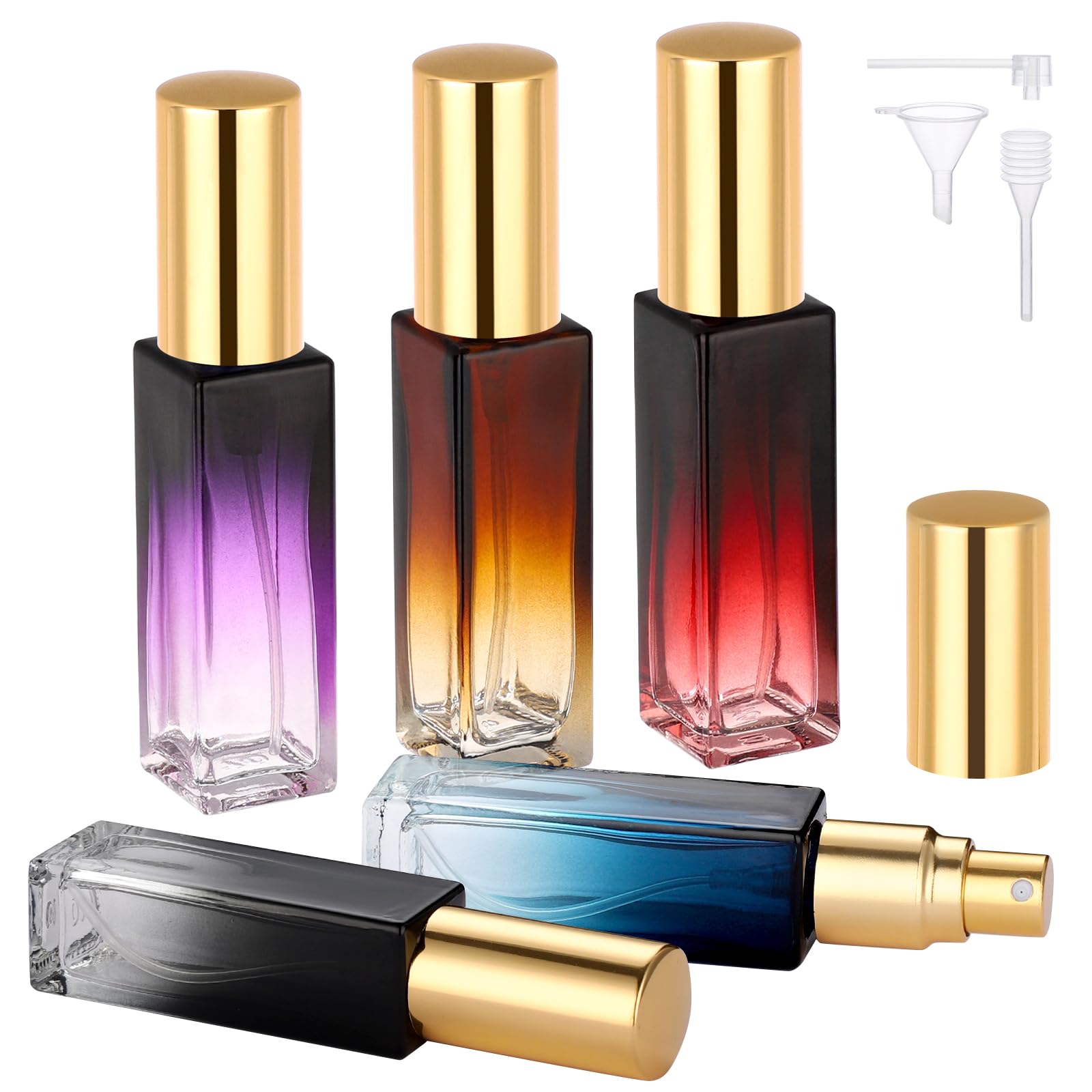 Segbeauty 0.34Oz Empty Travel Perfume Atomizer Refillable, 5 Pack Mini Glass Perfume Spray Bottles, 10Ml Portable Travel Cologne