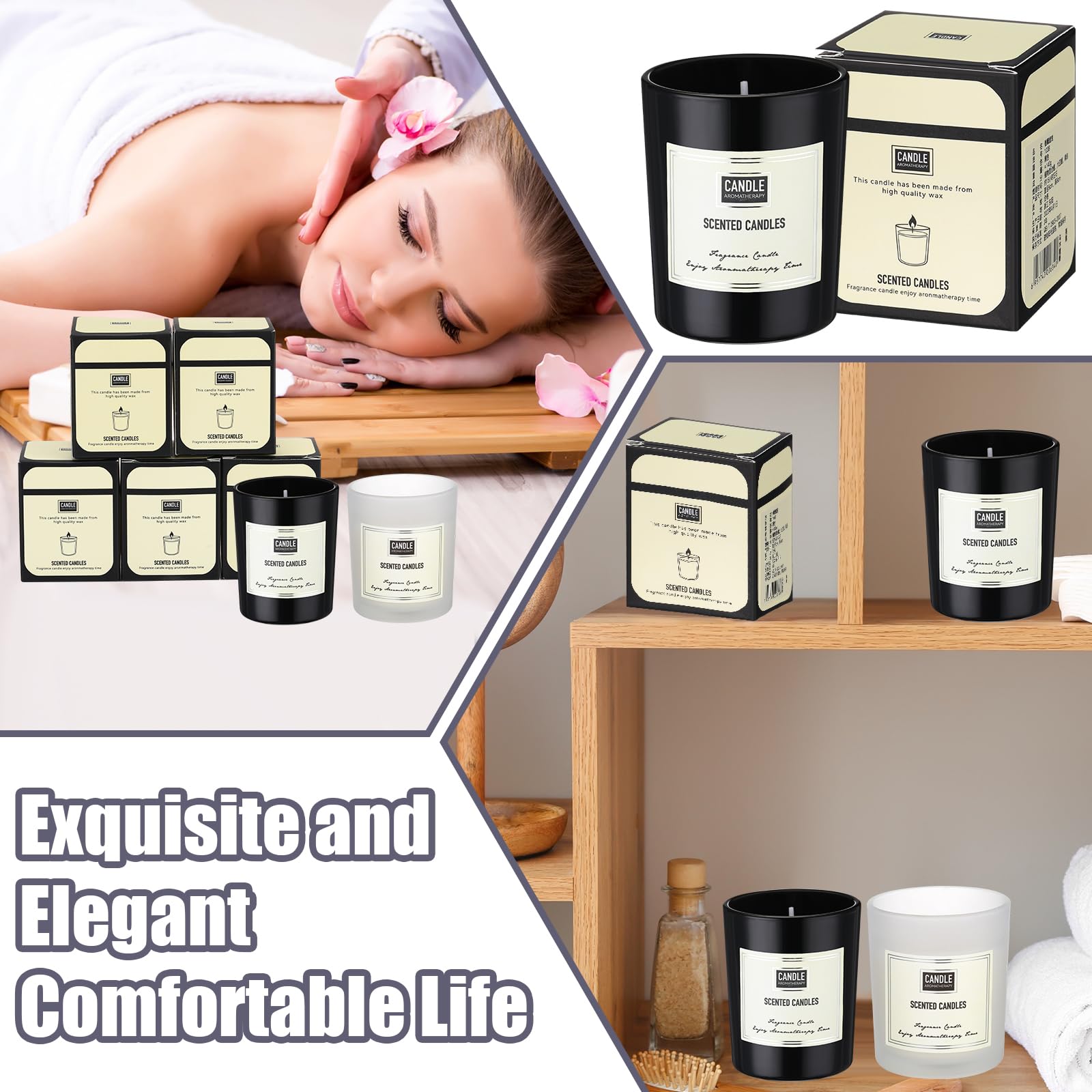 MTLEE 48 Pcs Scented Candles Bulk Christmas Thanksgiving Thank You Gift Candles Set for Women Aromatherapy Soy Wax Jar Home Long