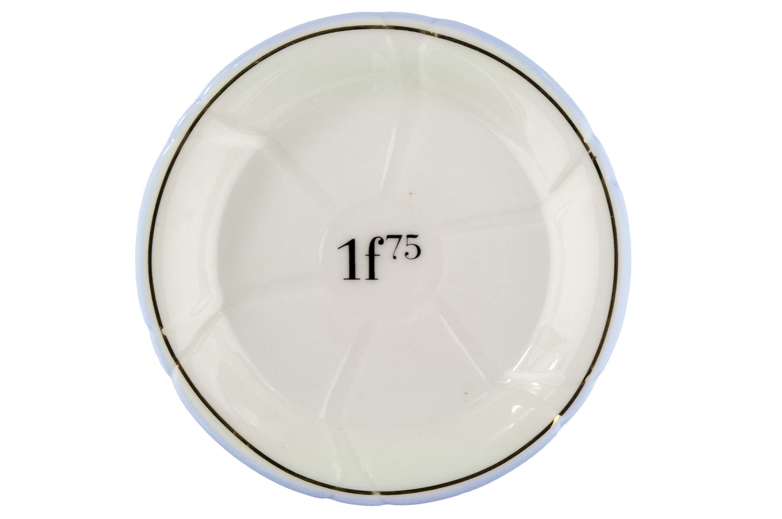 Porcelain French Absinthe Coaster/Saucer, 1F75, Lt Blue/Gold