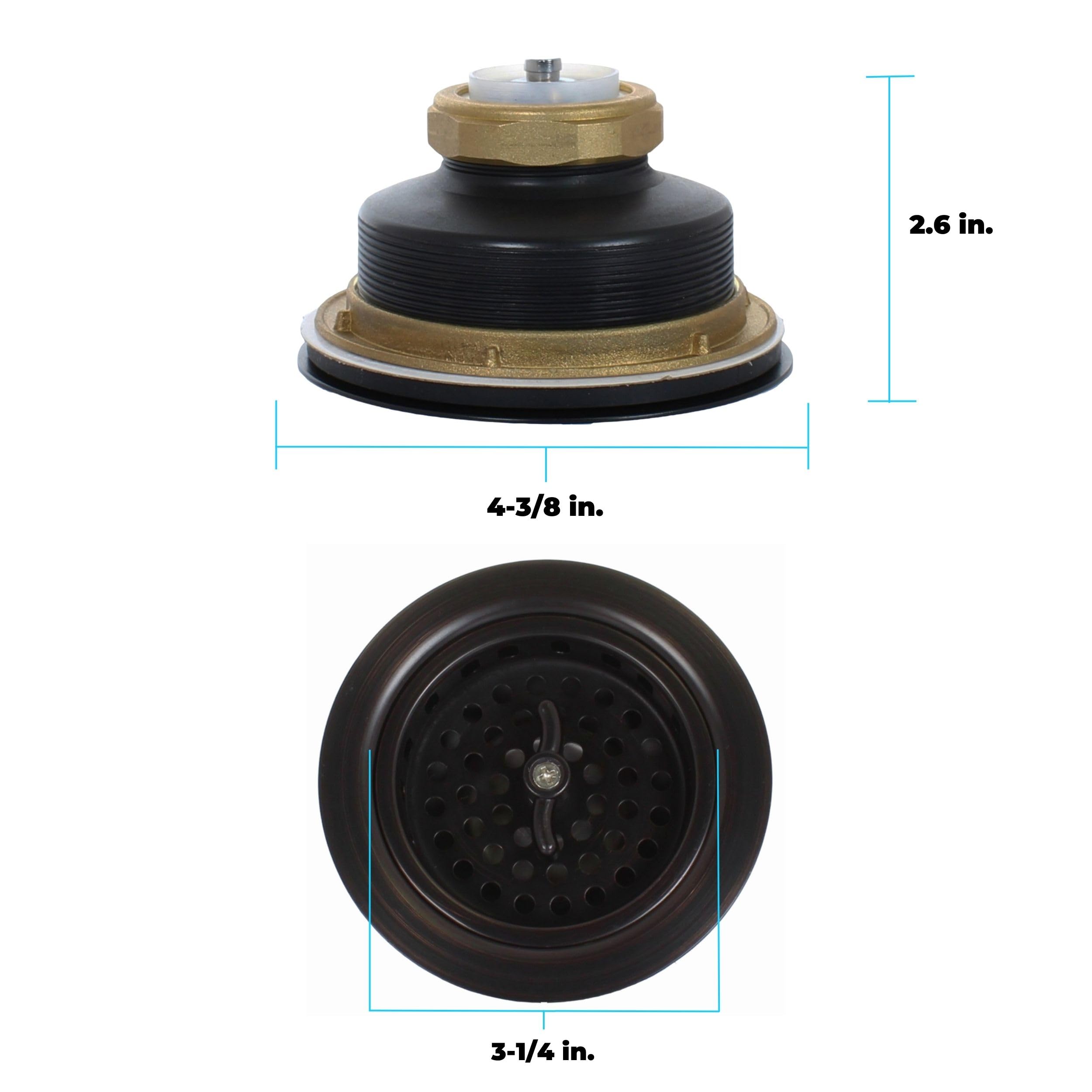 Mr. Scrappy 3.5'' Sink Drain Assembly With Twist Lock Basket Strainer, Solid Brass, Oil Rubbed Bronze