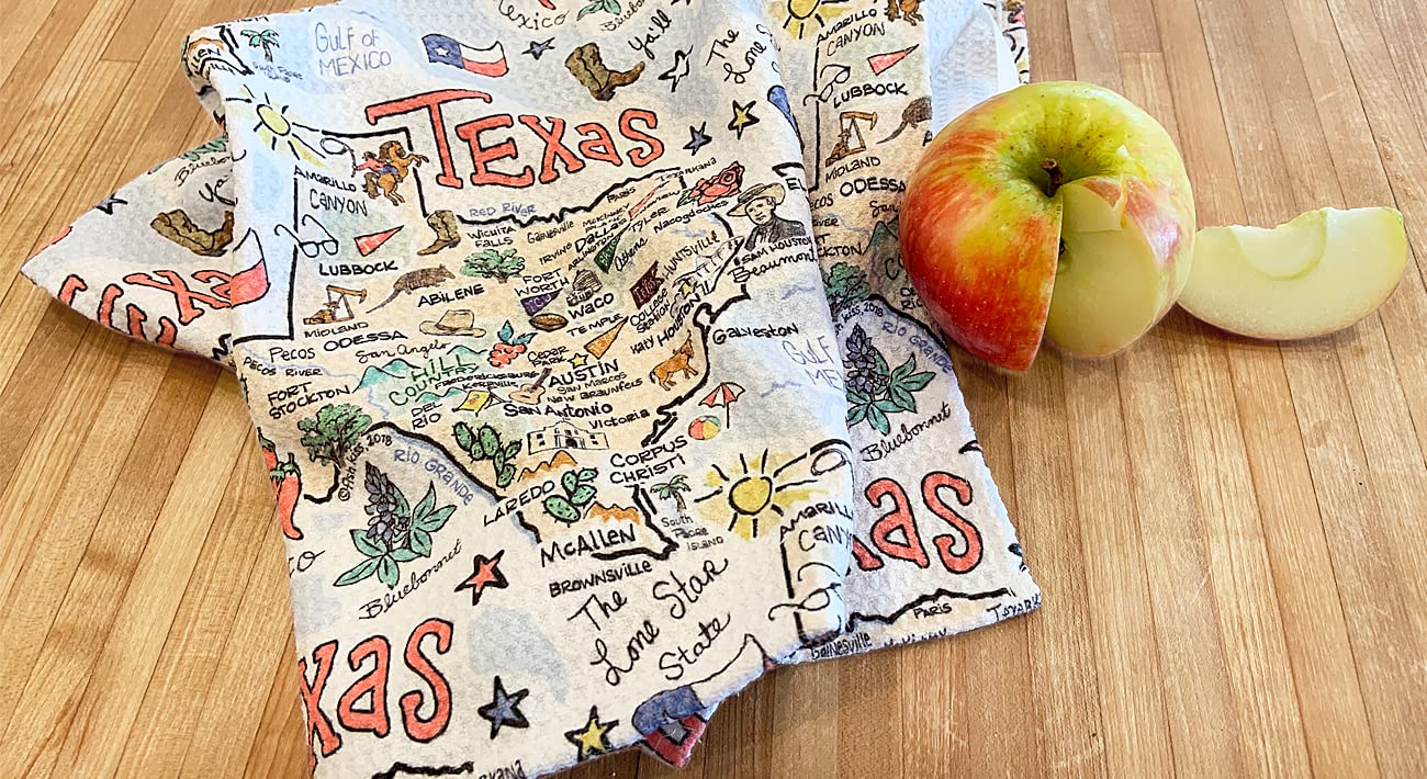 Fish Kiss 16''X24'' Oklamoma Map Towel Is 100% Microfiber Waffle Weave Help You Explore In Detail - Our Super Absorbent & Soft,