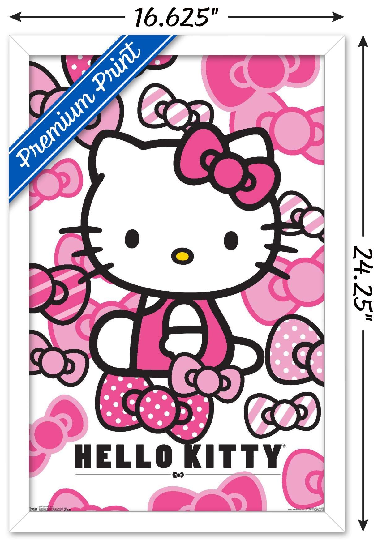 Trends International Hello Kitty - Bows Wall Poster, 14.725'' X 22.375'', White Framed Version