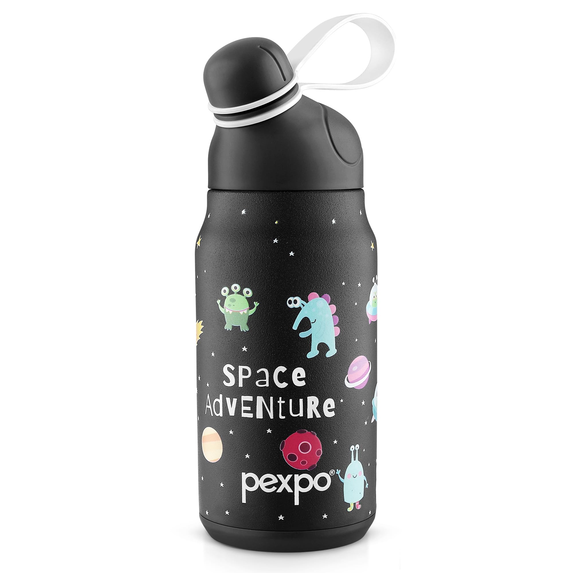Pexpo Piano 450 Isi Certified Stainless Steel Water Bottle For School Kids - 420Ml | 6+ Years Age |Hot & Cold | With Sipper Cap 