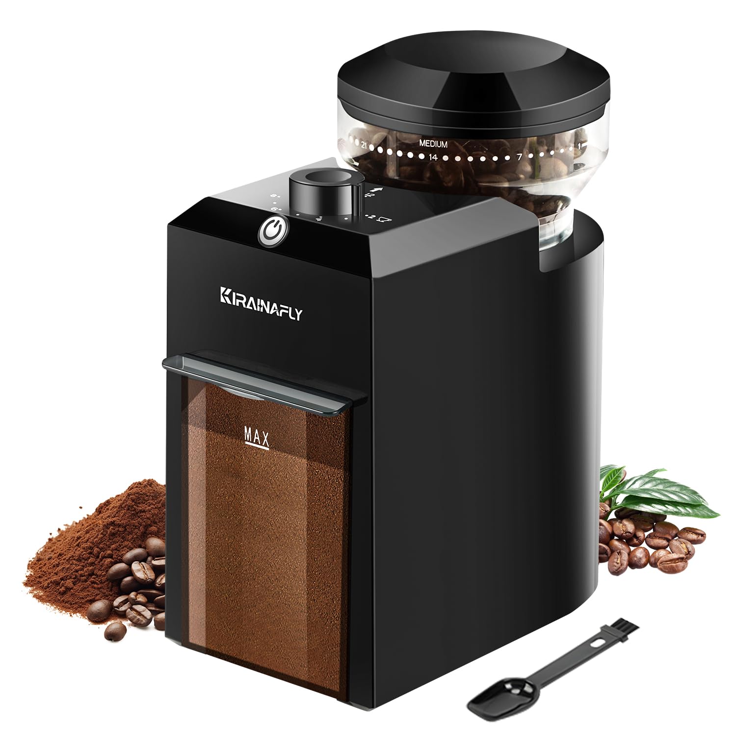 Kirainafly Electric Burr Coffee Grinder,Adjustable Coffee Grinder With 28 Precise Grind Setting For French Press, Drip Coffee An