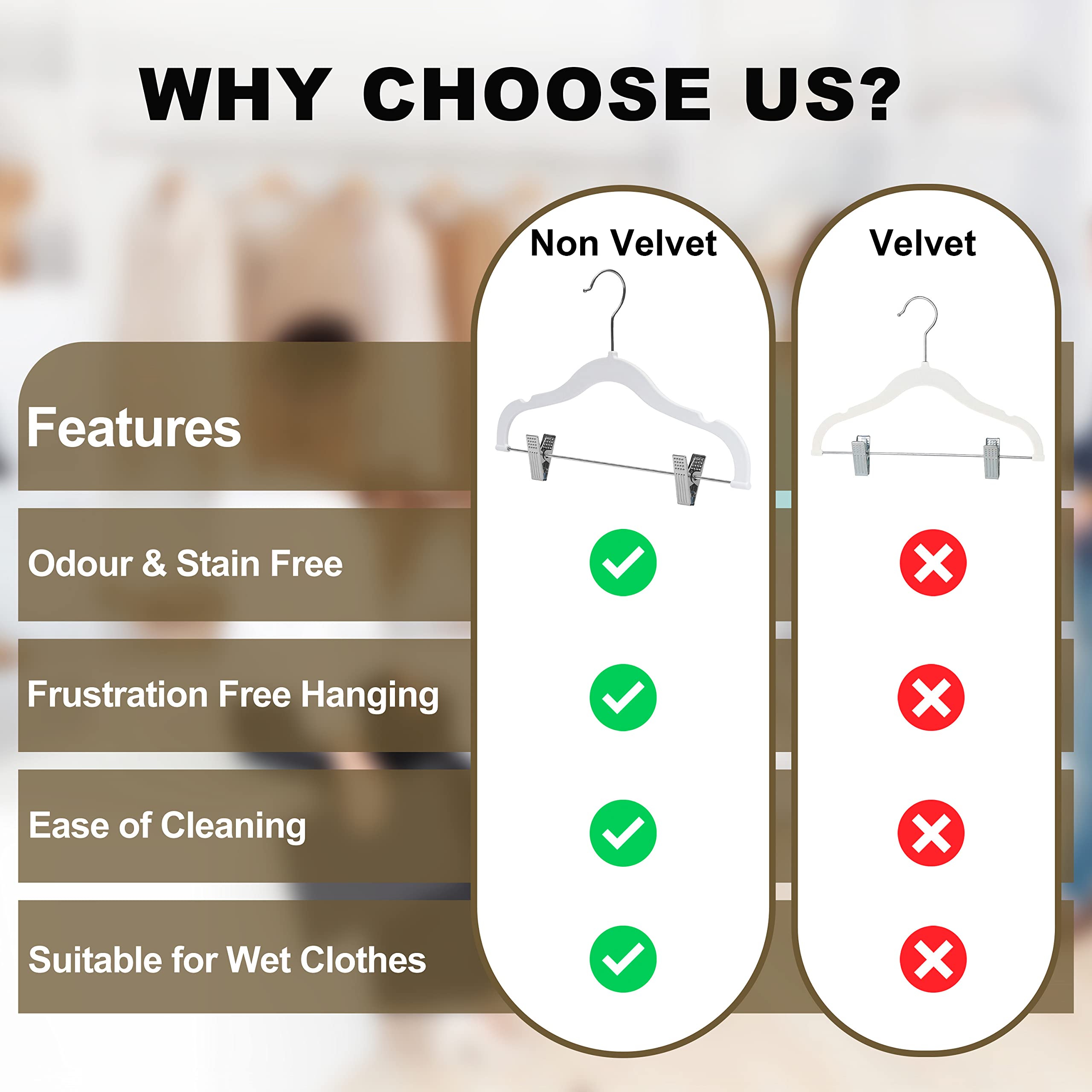 Quality Kids Children Plastic Non Velvet Non-Flocked Thin Compact Skirt Pant Coat Hangers With Metal Clips For Skirts Pants Blou