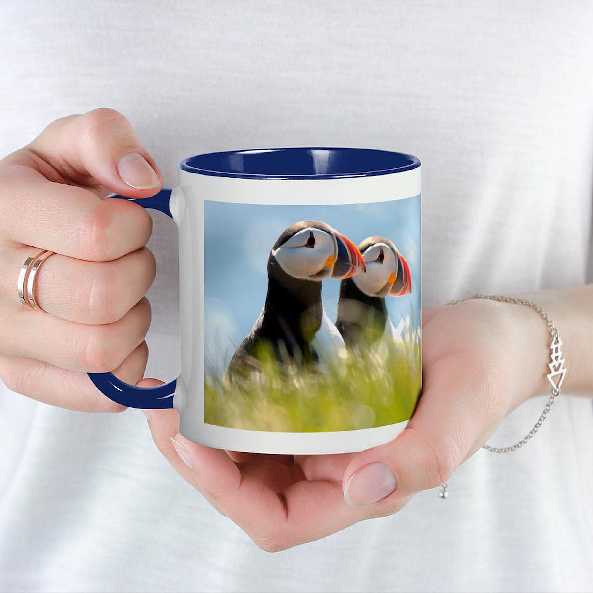 CafePress Puffin Pair Mug 11 oz (325 ml) Ceramic Coffee Mug