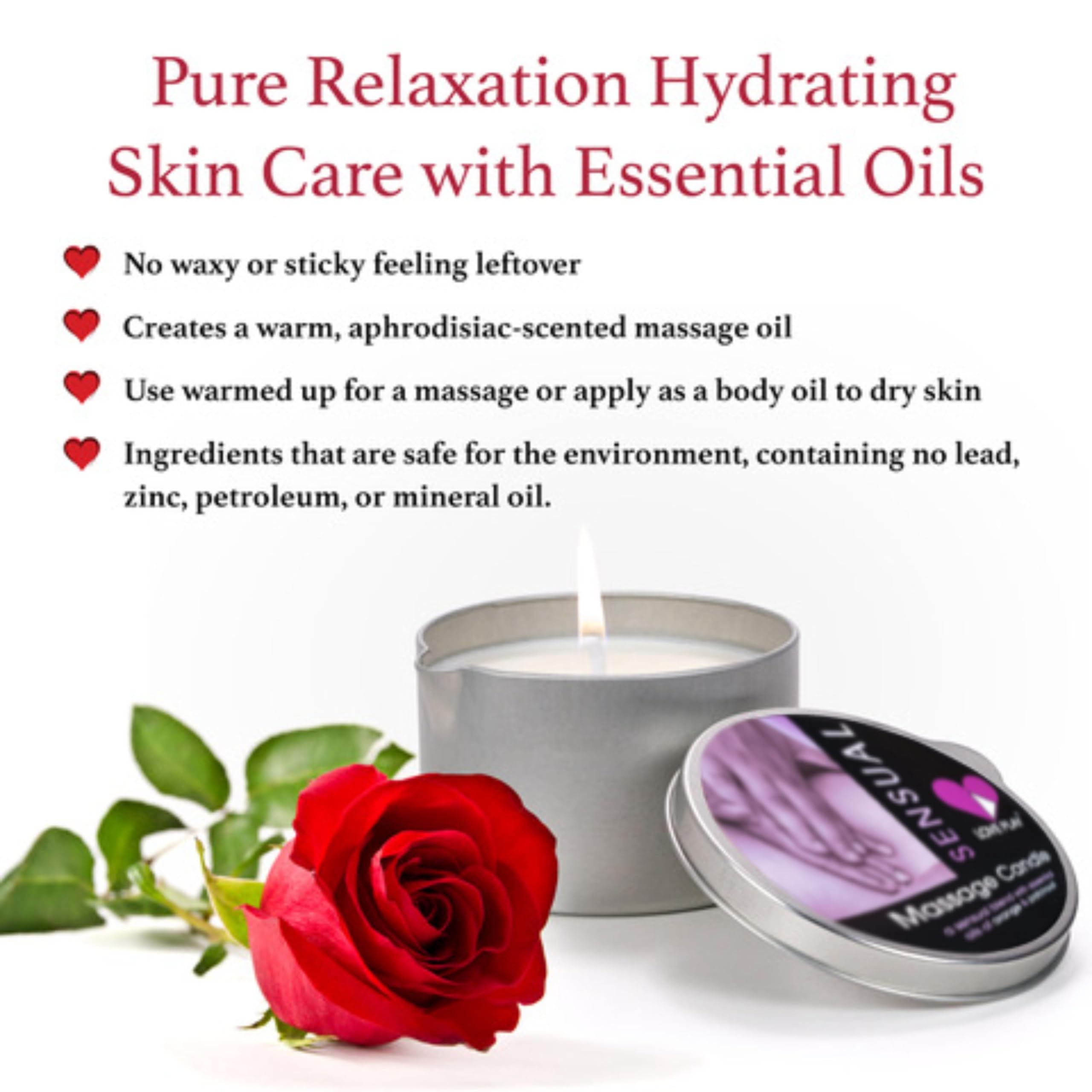LOVE PLAY Sensual Massage Candle - Moisturizing Body Oil Candle for Couples and Home Spa - Luxurious Skin Care Body Massage Oils