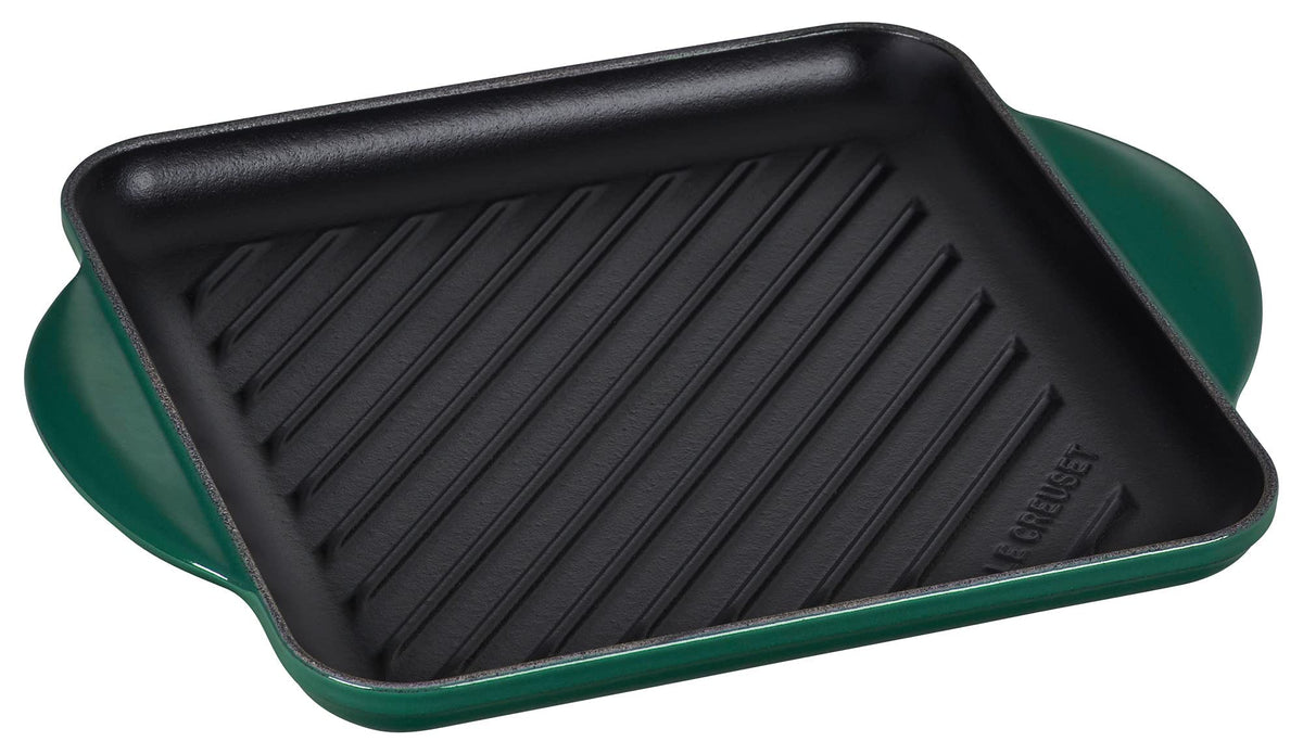 Le Creuset Enamaled Cast Iron Square Grill, 9.5'', Artichaut