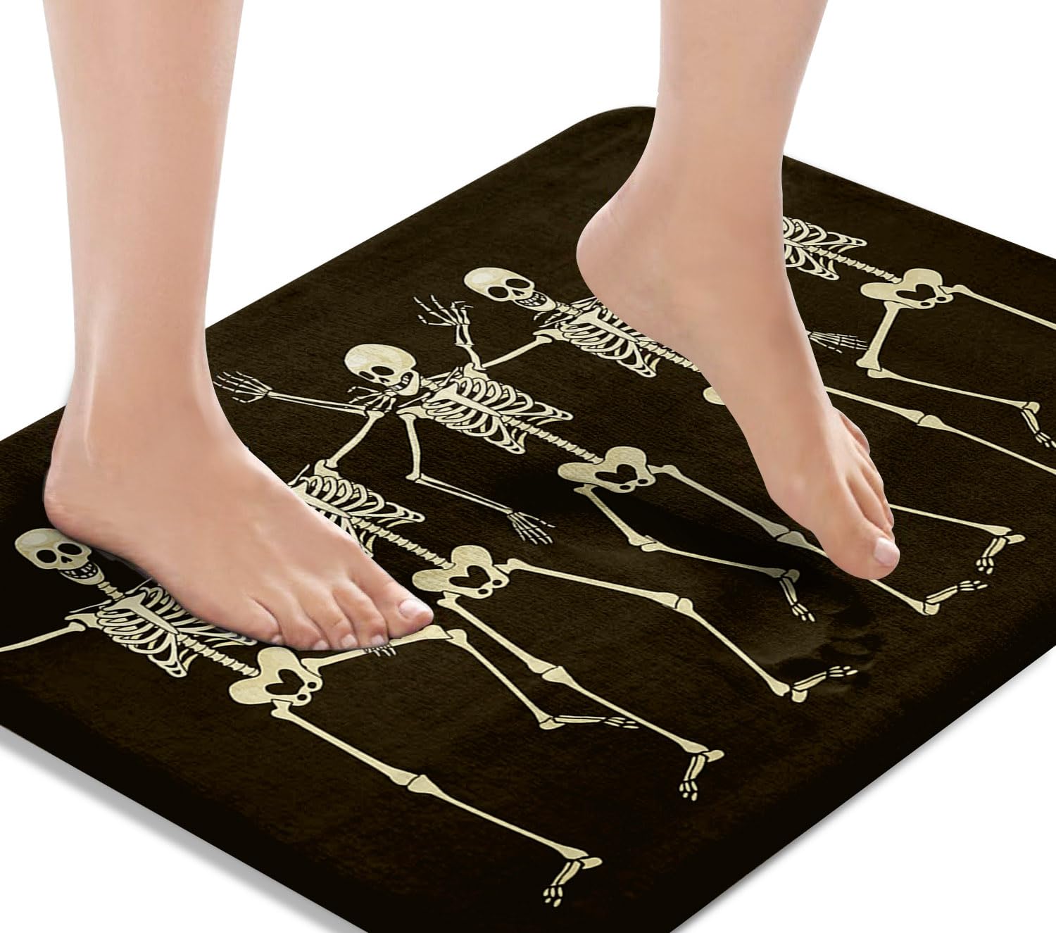 Britimes Bath Mat for Bathroom, No Slip, Halloween Green and Blue Washable Cover Floor Rug Carpets Floor Mat Bathroom Decoration