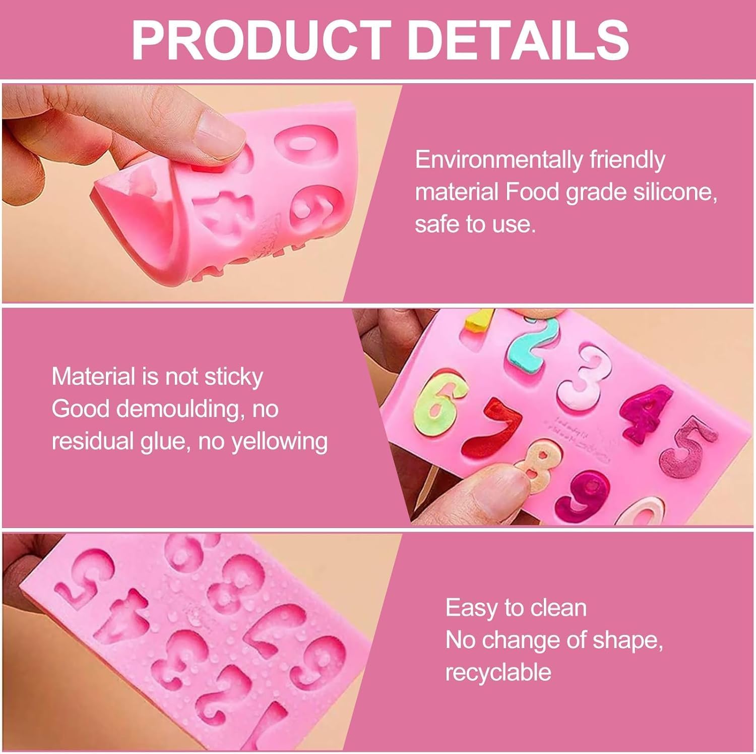 4Pcs Silicone Letter Molds For Chocolate, Mini 26 Letter Molds And 0-9 Numbers Molds, Bpa-Free Fondant Molds Alphabet Molds Edib