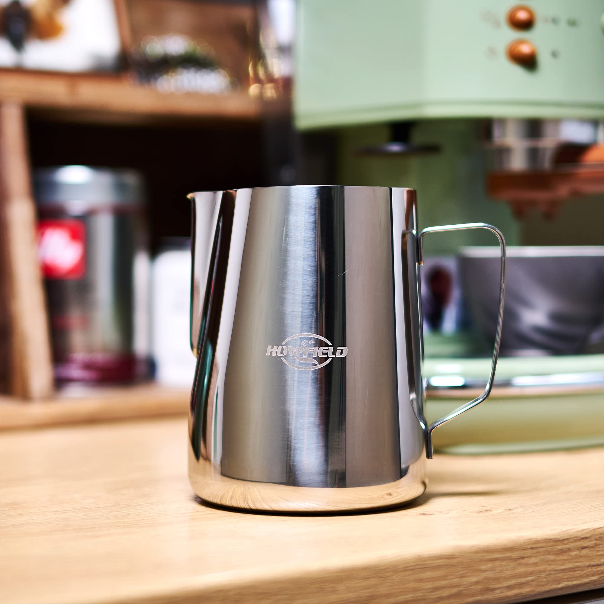 Milk Steaming Pitcher Frother Cup - Espresso Machine Accessories Frothing Pitcher,Milk Frother Cup Stainless Steel 32 Oz,Milk Co