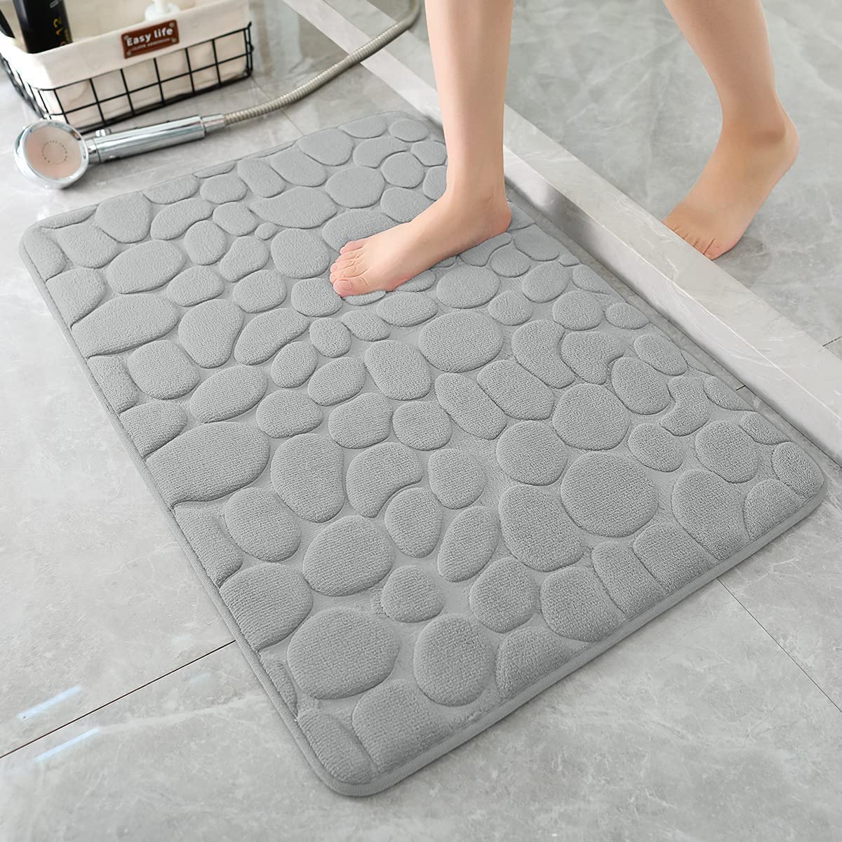 VASANGI Memory Foam Bath Mat Bathroom Rectangular Rugs Floor Mats Super Water Absorbent Bath Mats for Bathroom Machine Washable 