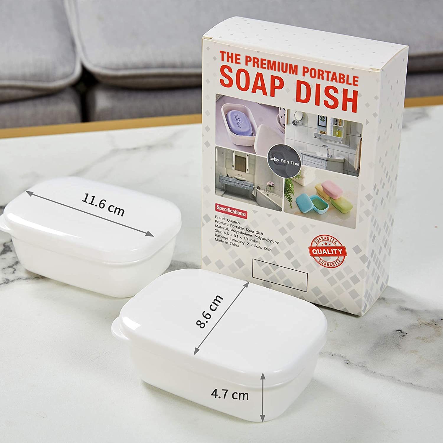 Quatish Travel Soap Container, 2Pcs Portable Soap Holder With Lid, Travel Bar Soap Holder, Soap Case For Camping Gym Travel, Soa
