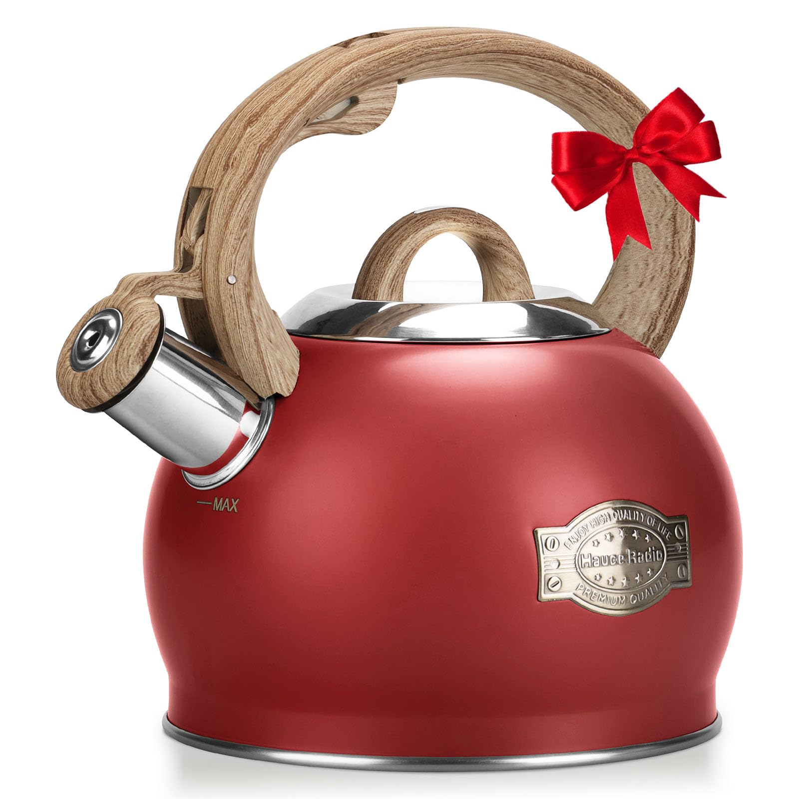 Hauce Radio Tea Kettle for Stovetop, 2.1 Quart Loud Whistle Stovetop Teapots,Food Grade Stainless Steel Tea kettles for Stove To