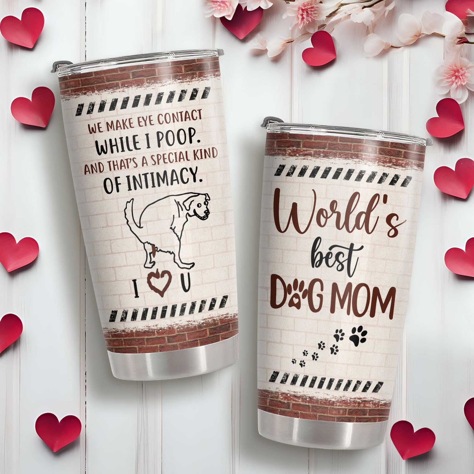 34Hd Christmas Gifts For Dog Mom, Funny Dog Mom Tumbler With Lid 20Oz Stainless Steel, World'S Best Dog Mom Coffee Mug, Dog Mom