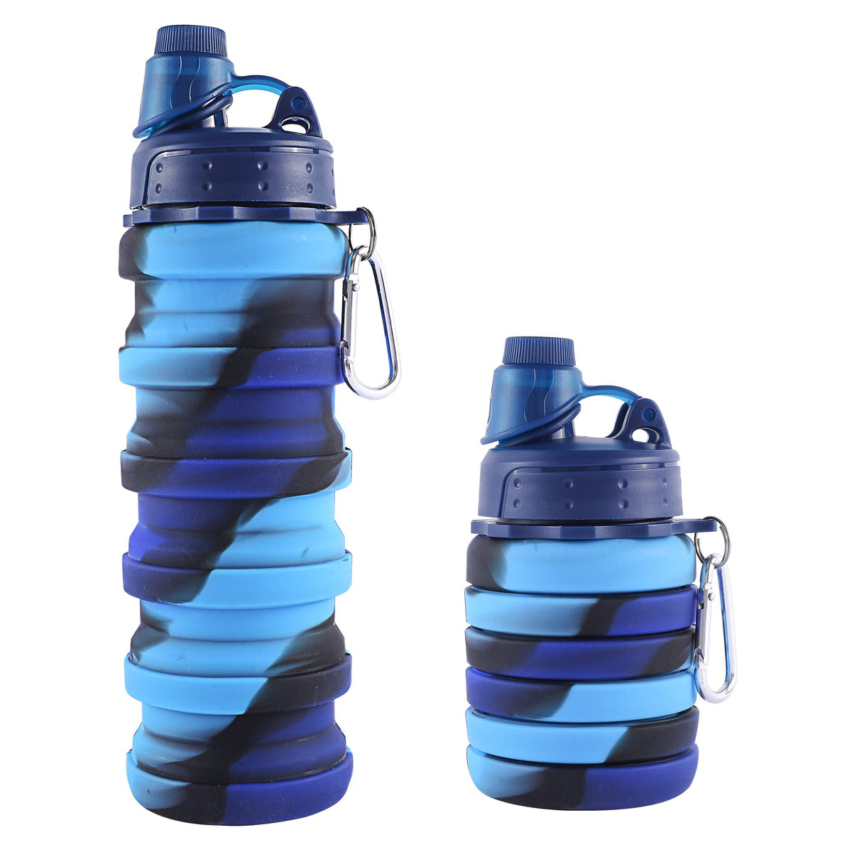 Makersland Rainbow Collapsible Water Bottles For Kids, Students, Adults, Reusable Bpa Free Silicone Foldable Sports Water Bottle
