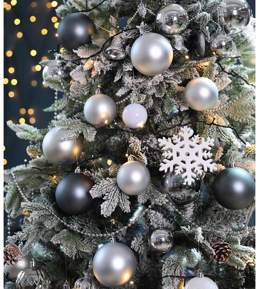 AMS 2.36/60mm 34ct Christmas Ball Large Ornaments Party Decorations Shatterproof Festival Pendant Hangings for Xmas Tree Decor
