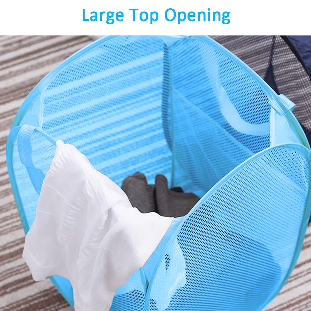 Larpur Pack Of 2 Pop Up Laundry Hampers, Collapsible Laundry Baskets, Portable Mesh Clothes Hampers For Kids Room, College Dorm,